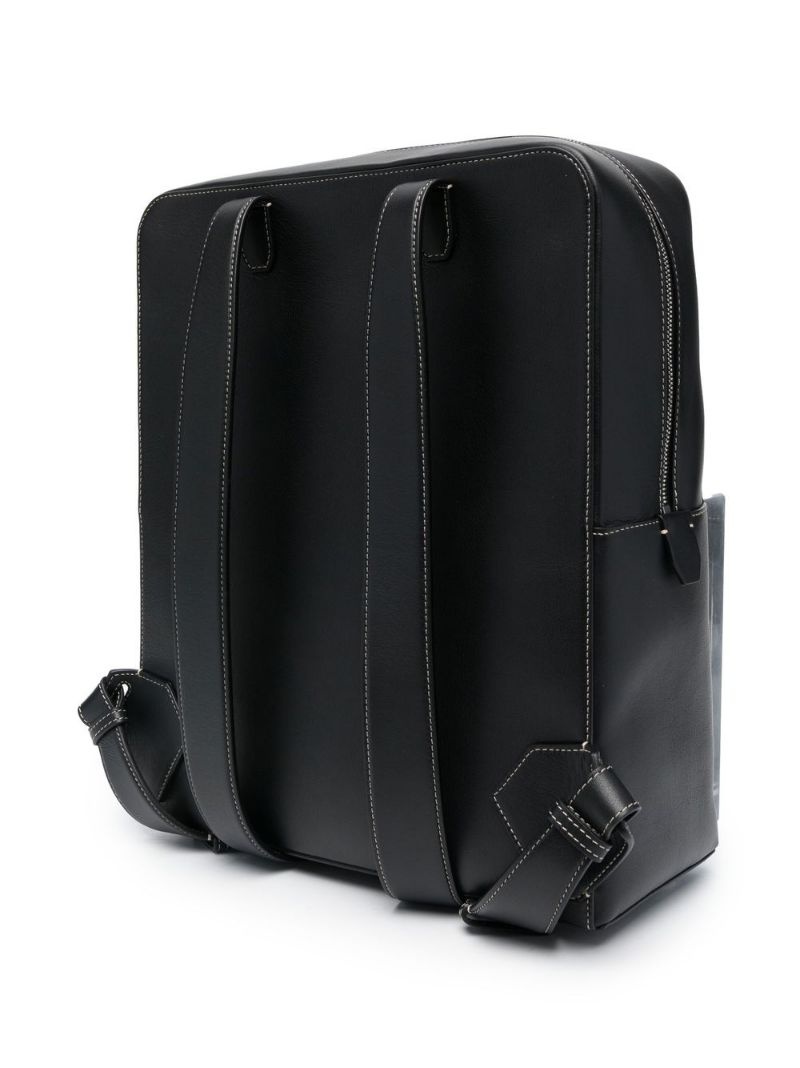 signature-handle leather backpack - 3