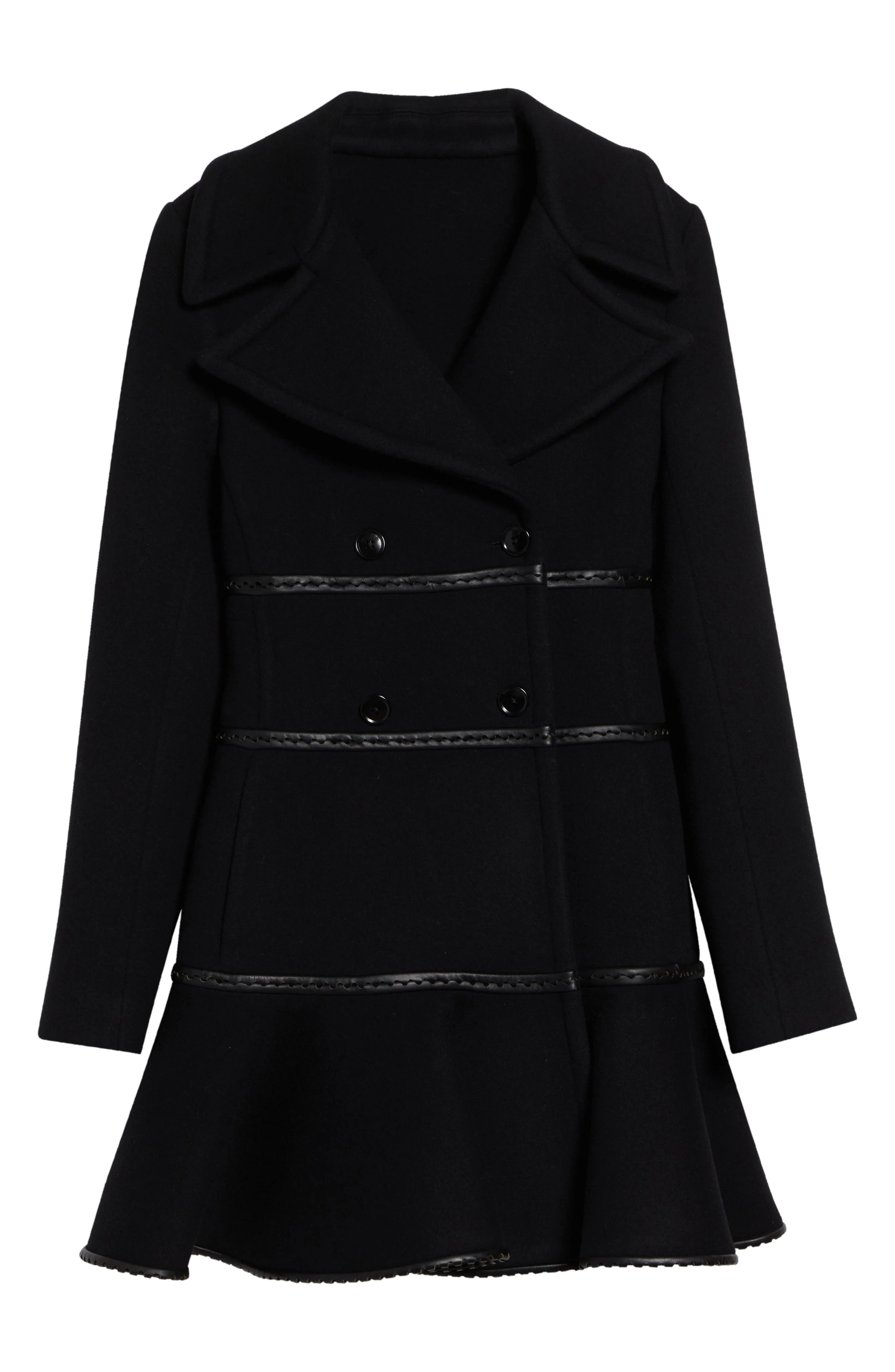 Alaïa Princess Double Breasted Wool Coat in Noir Alaia at Nordstrom - 1