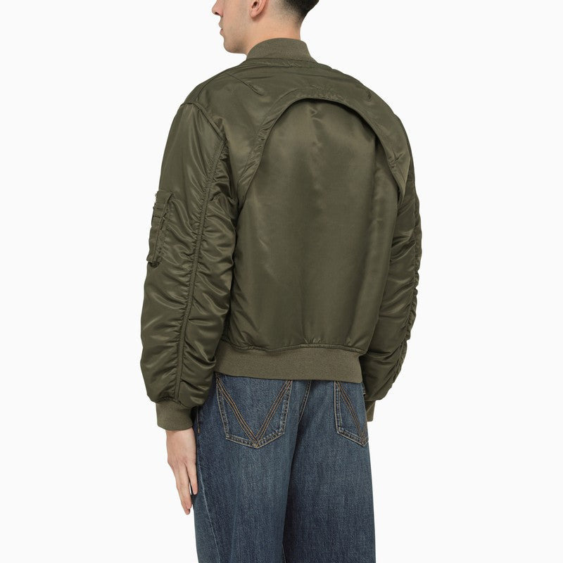 Alexander Mcqueen Convertible Khaki Nylon Bomber Jacket Men - 2