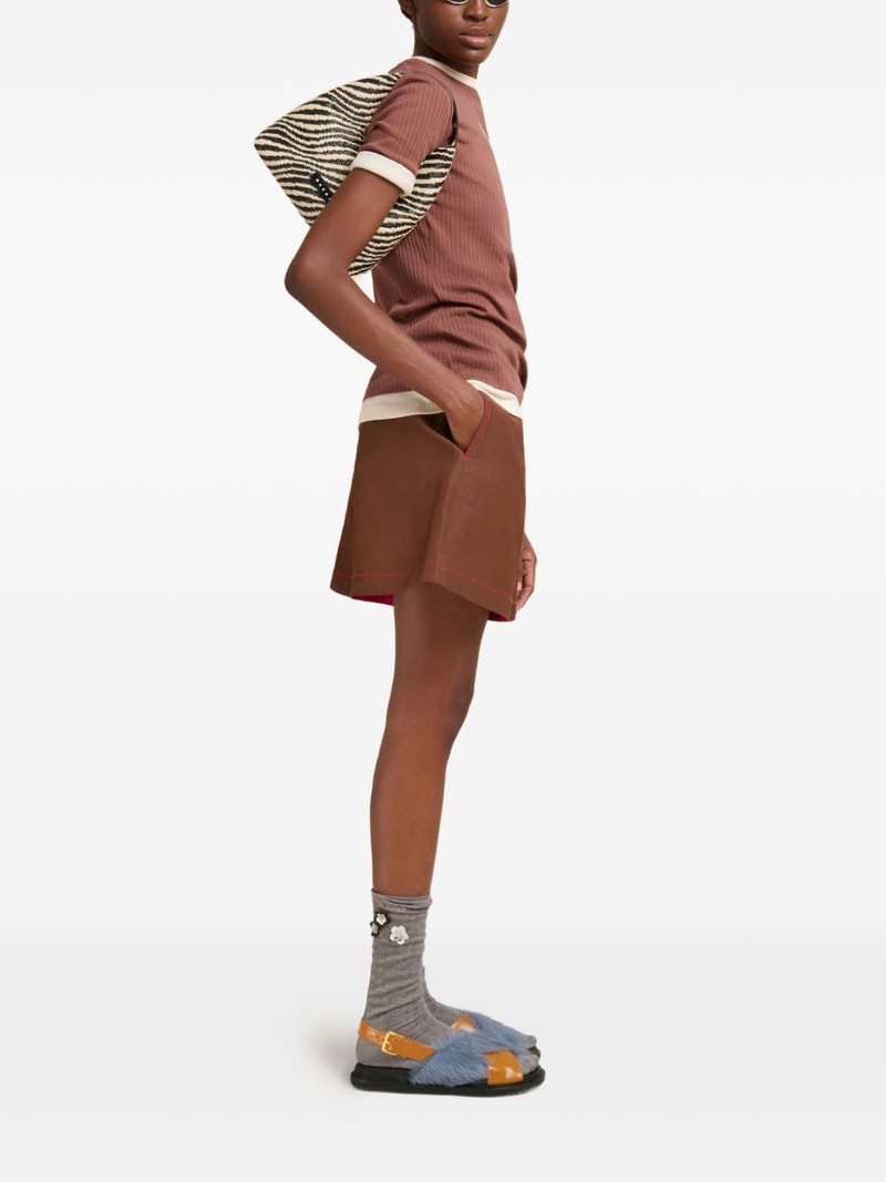 Marni ribbed embroidered logo T-shirt outlook