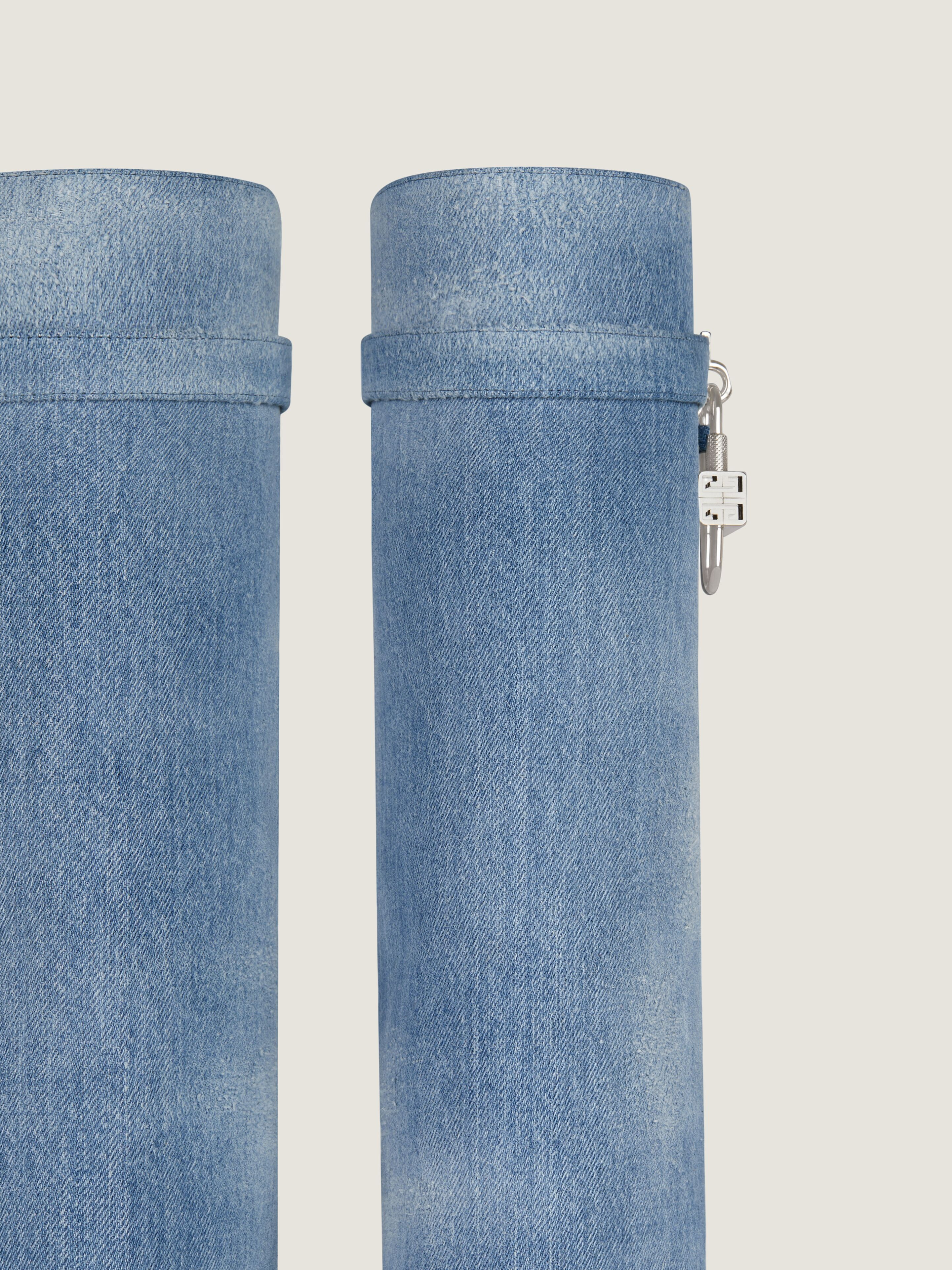 SHARK LOCK BOOTS IN WASHED DENIM - 5