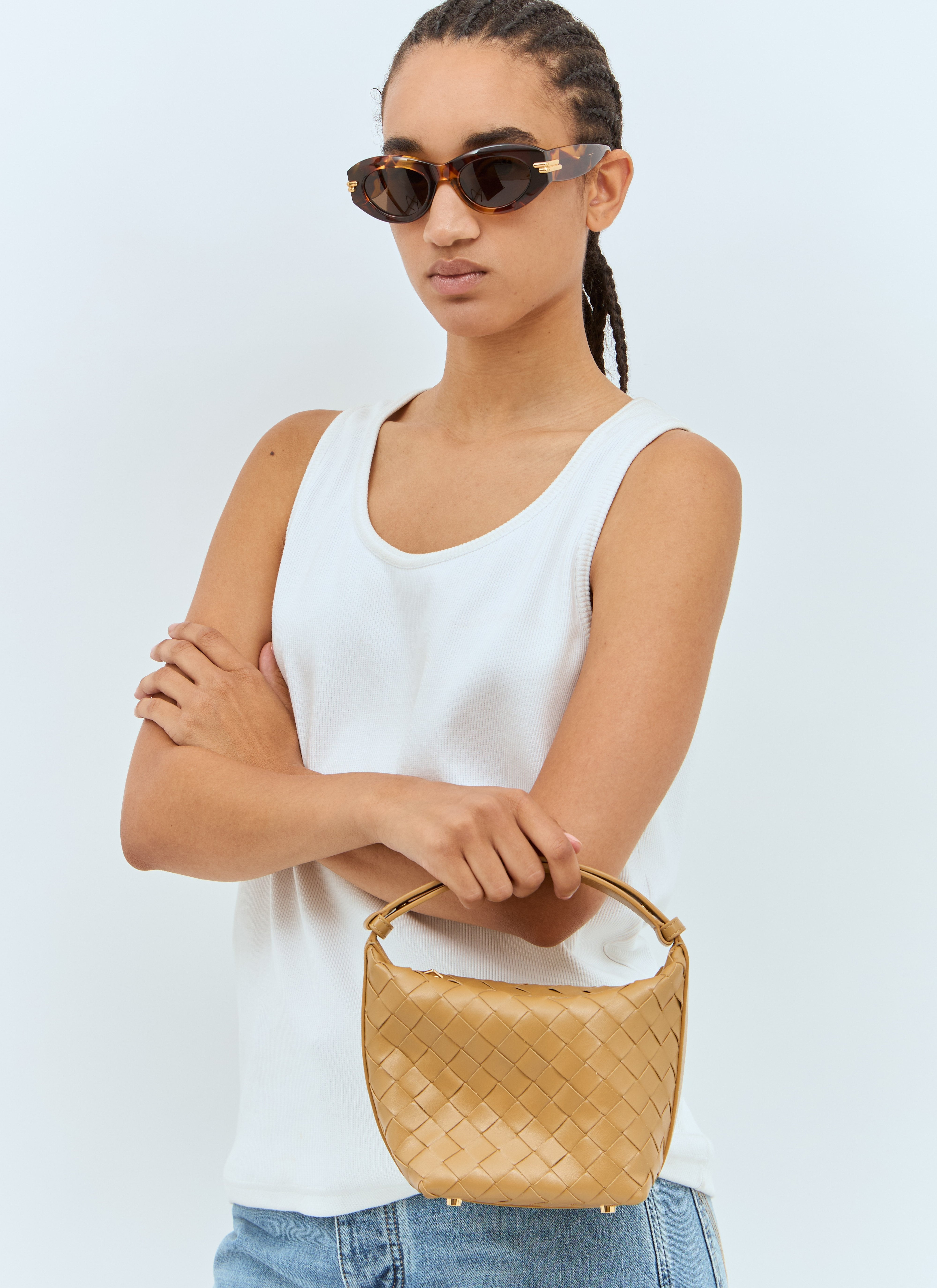 Bottega Veneta Women Mitre Oval Sunglasses - 3