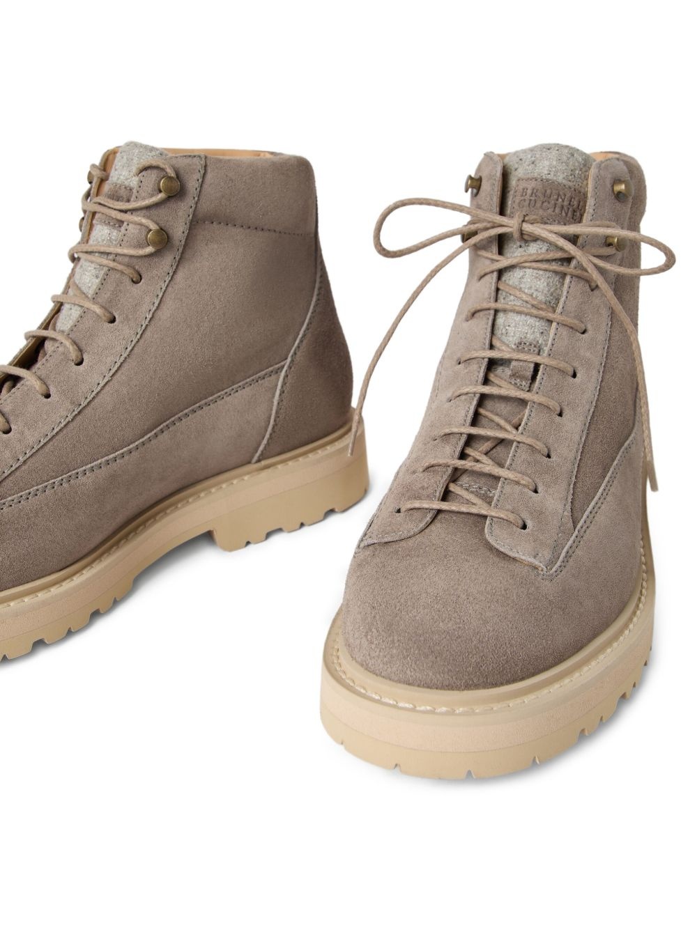 lace-up suede boots - 4