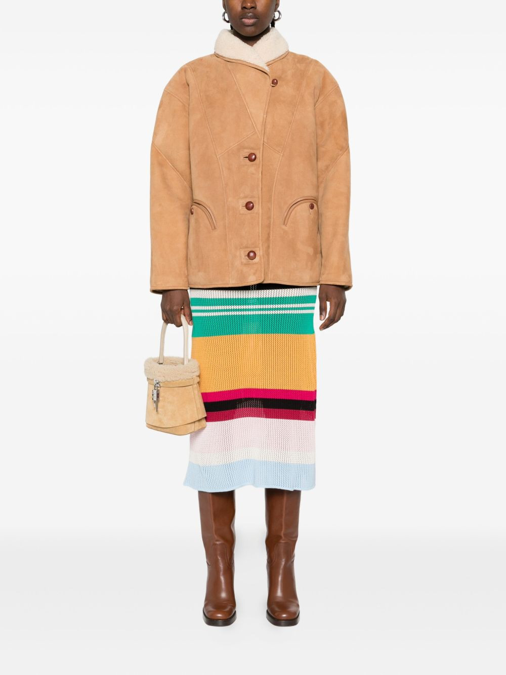 button-up suede jacket - 2
