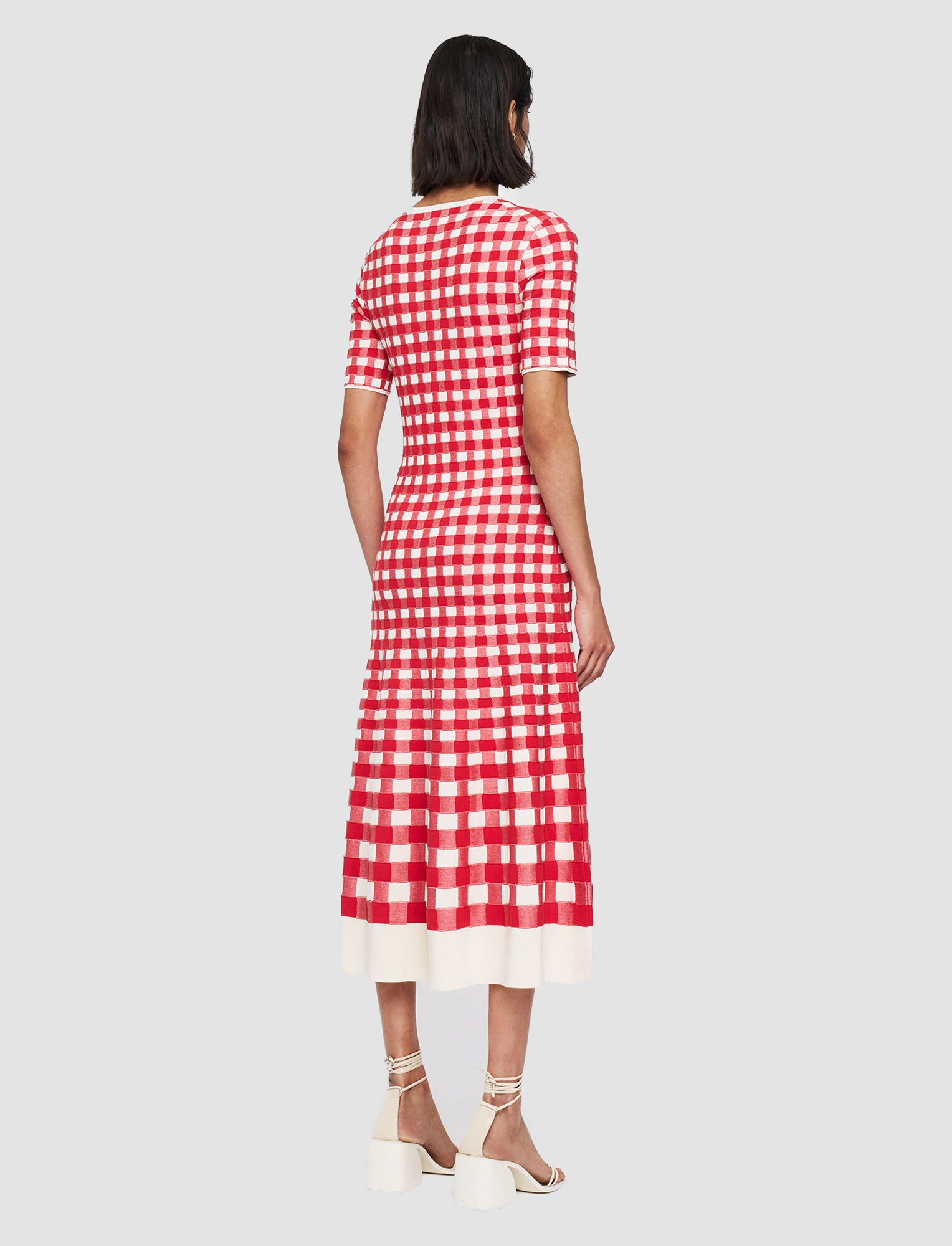 Vichy Jacquard Knitted Dress - 3
