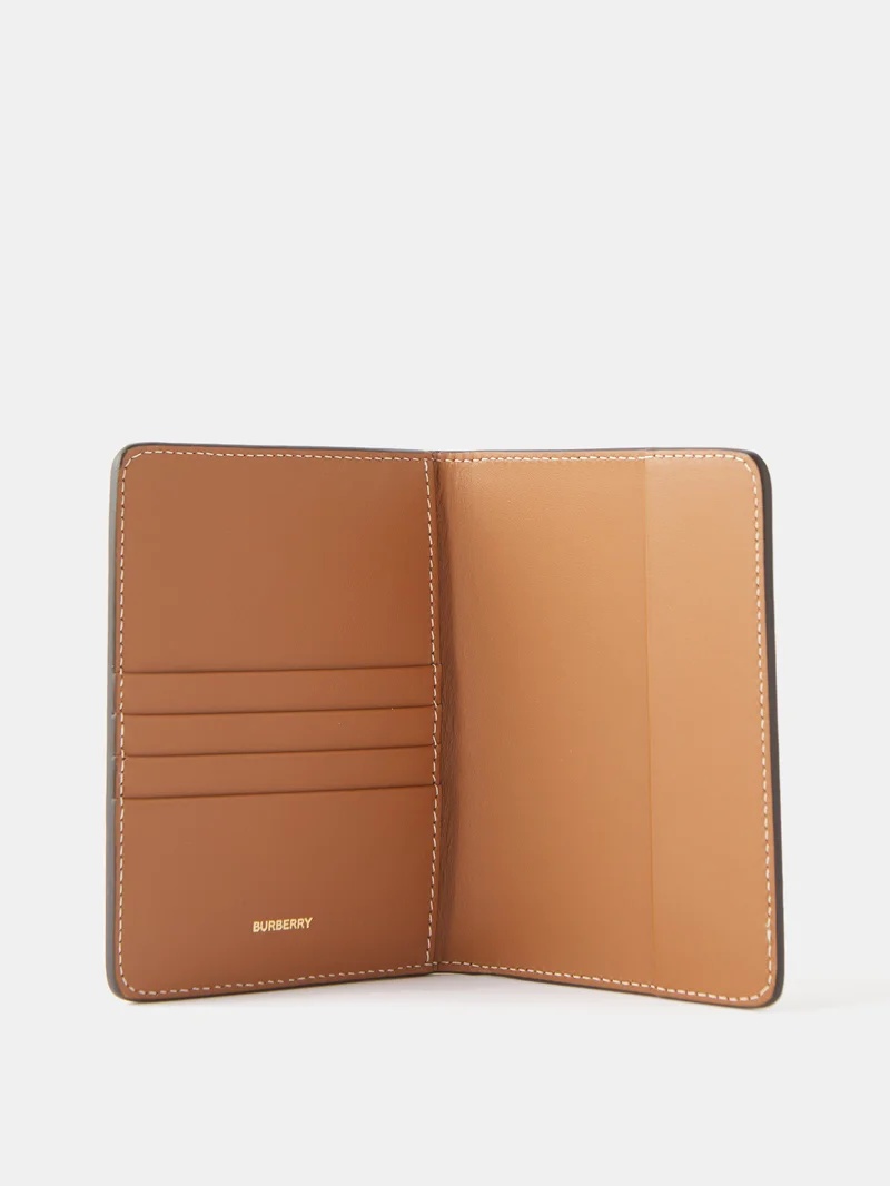Beige Check Passport Holder - 3