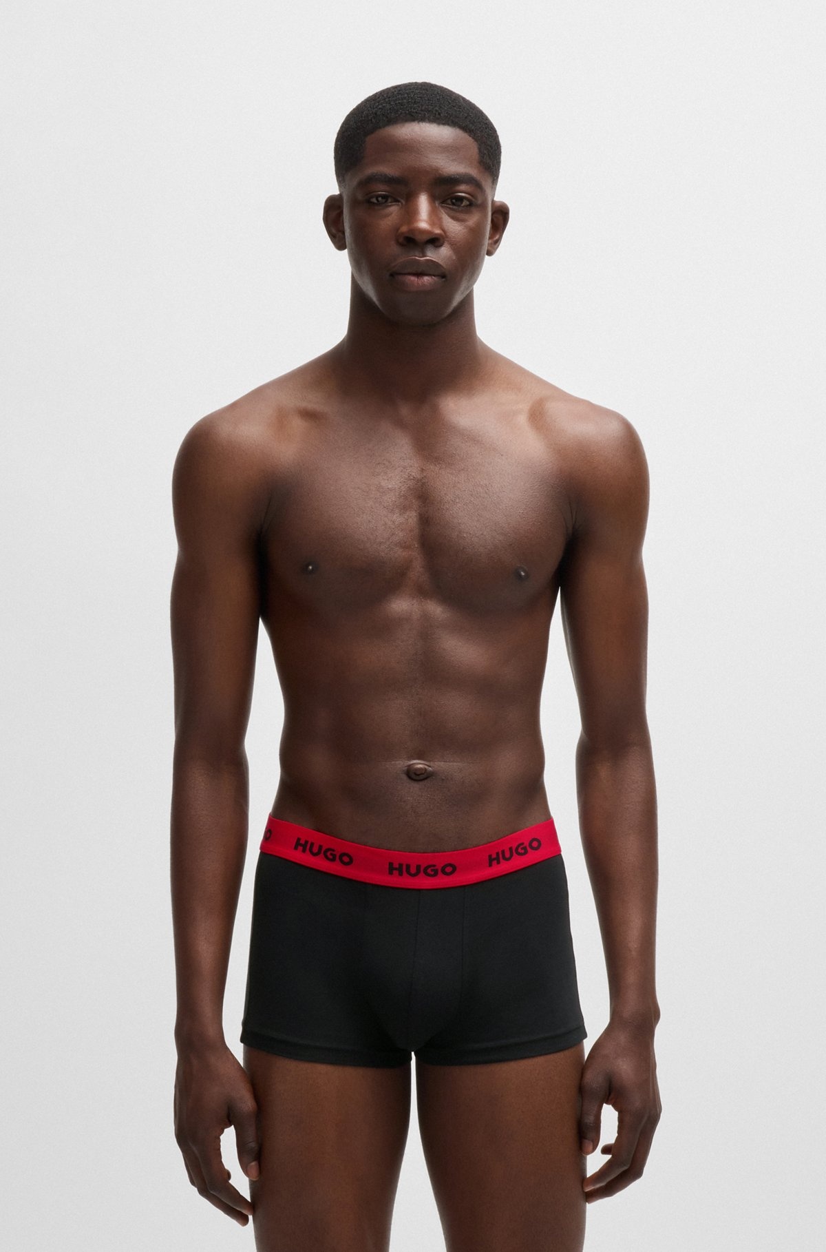 THREE-PACK OF STRETCH-COTTON TRUNKS WITH LOGO WAISTBANDS - 2