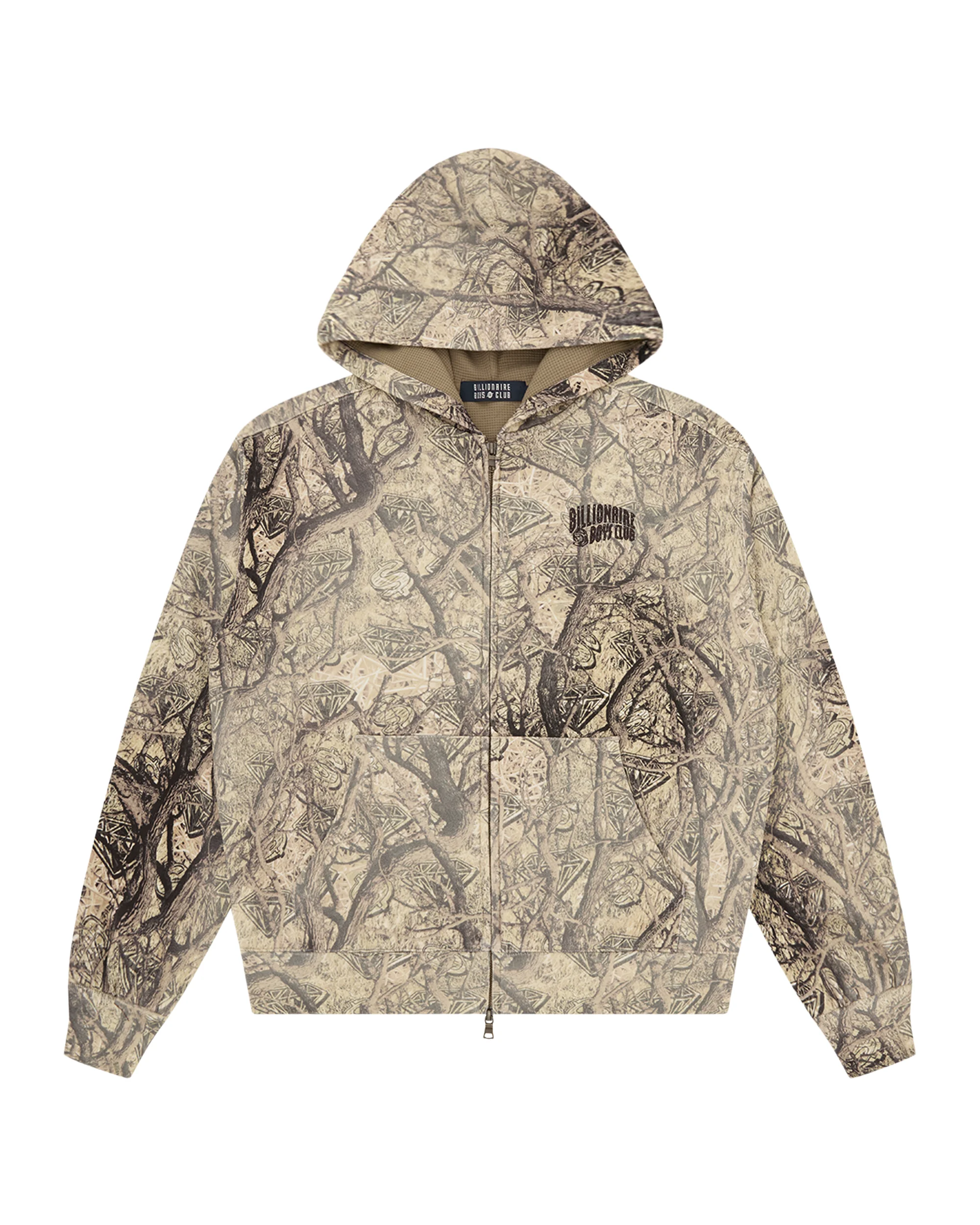 DIAMONDS & DOLLARS TREE CAMO OVERSIZED ZIP THROUGH - 1