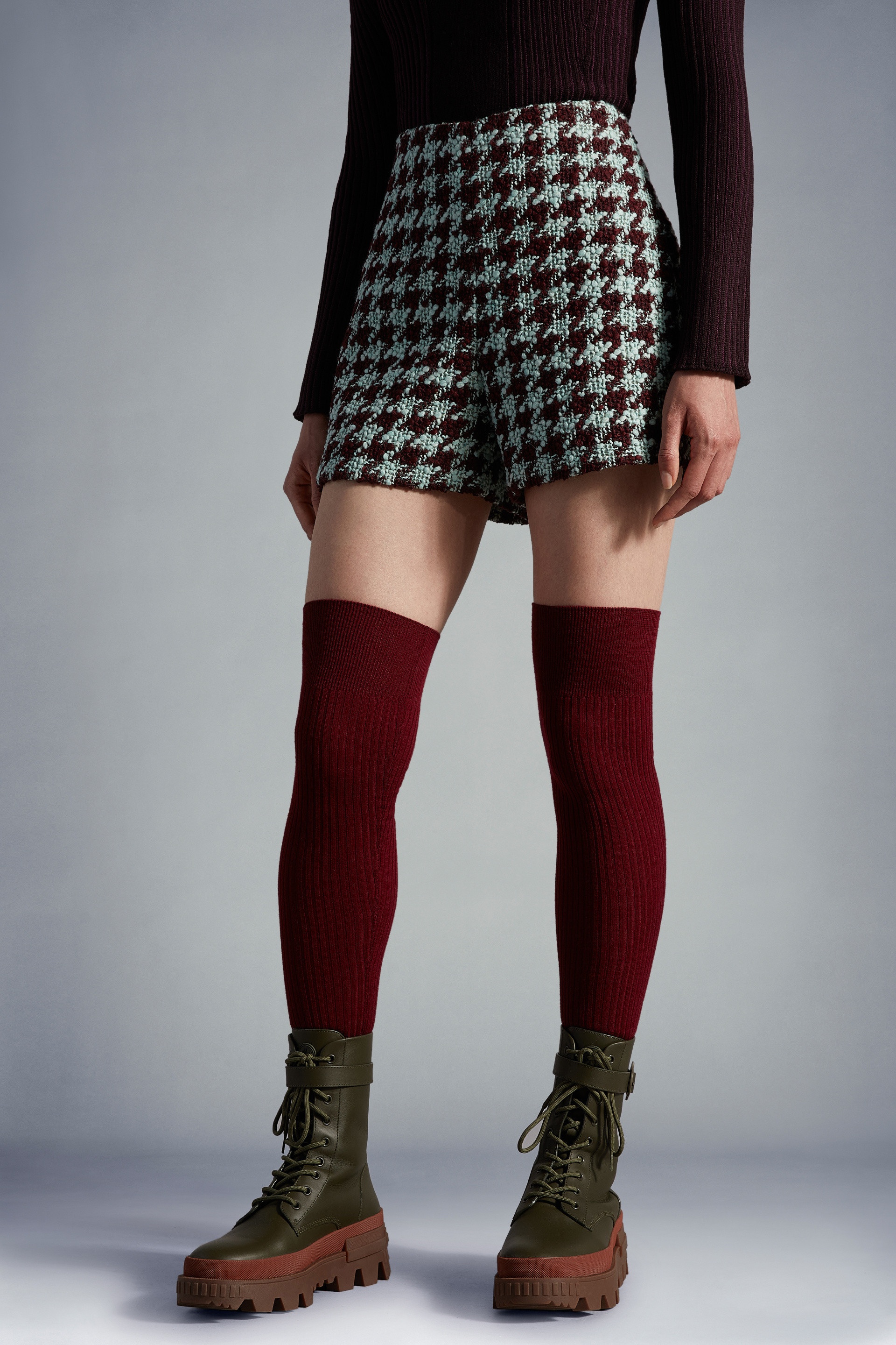 Houndstooth Tweed Shorts - 3