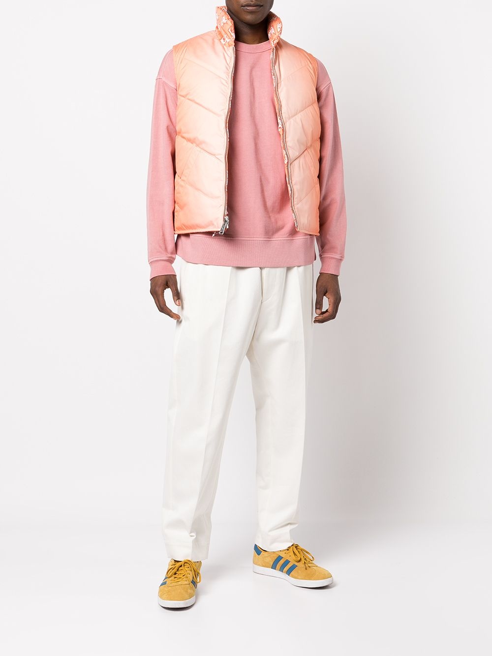 reversible logo-print padded gilet - 7