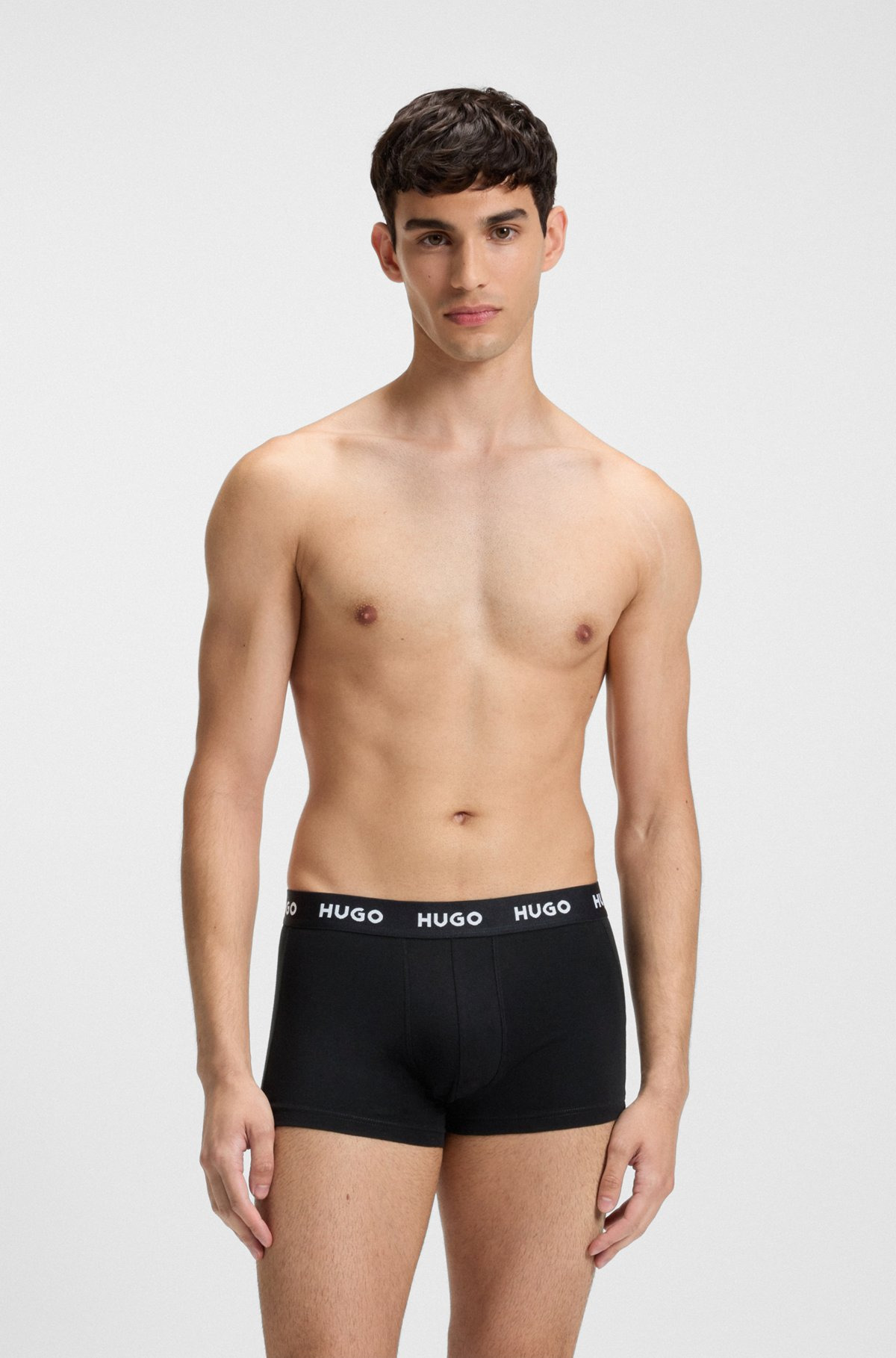 THREE-PACK OF STRETCH-COTTON TRUNKS WITH LOGO WAISTBANDS - 2
