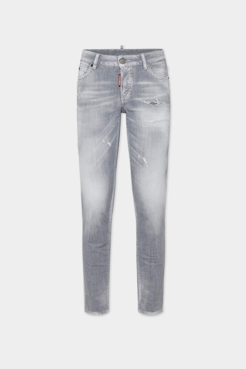 BRUSHED GREY WASH MEDIUM WAIST JENNIFER JEANS - 1