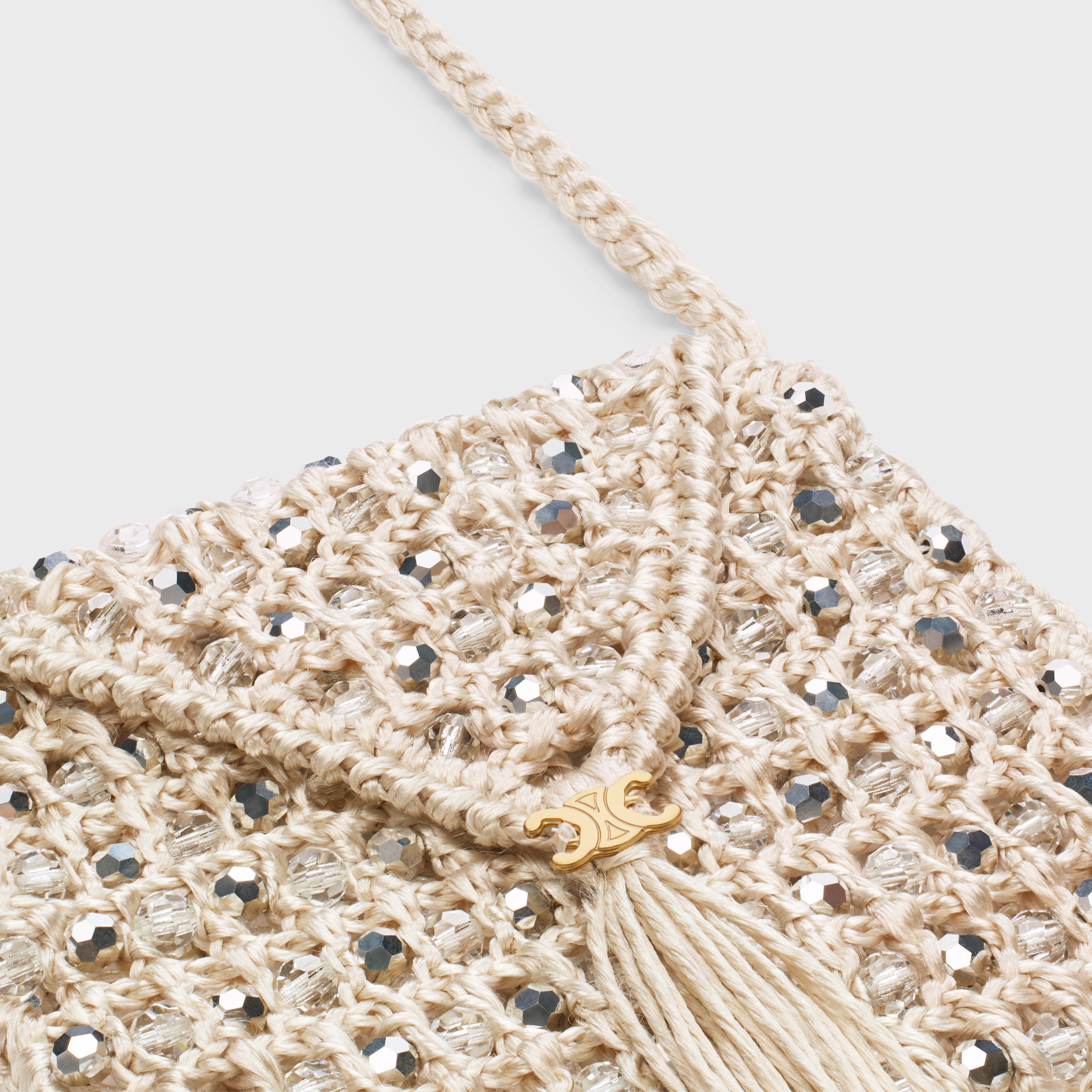 mini bag in crocheted silk and pearls - 3