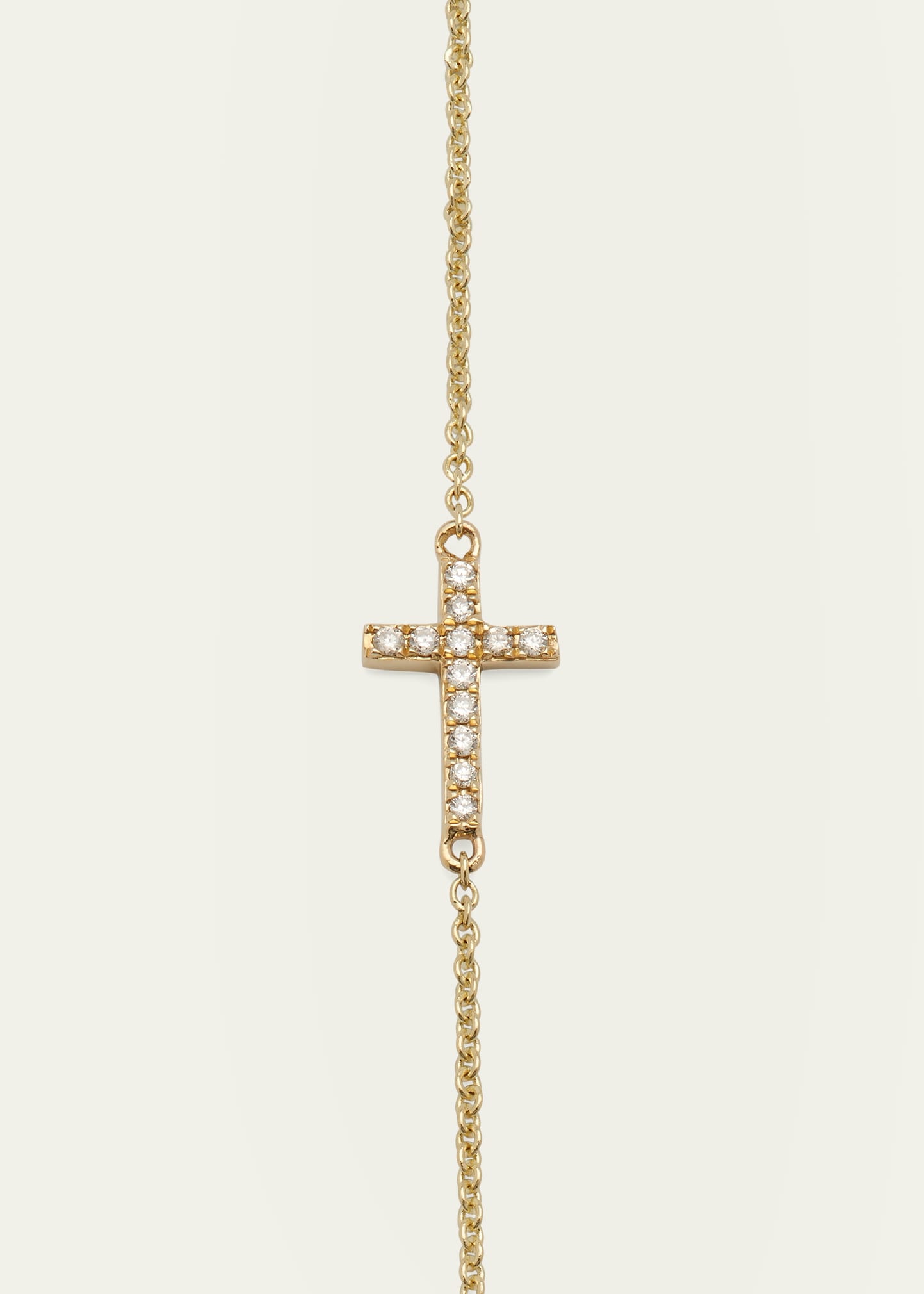 Small Gold Pave Diamond Cross Necklace - 3