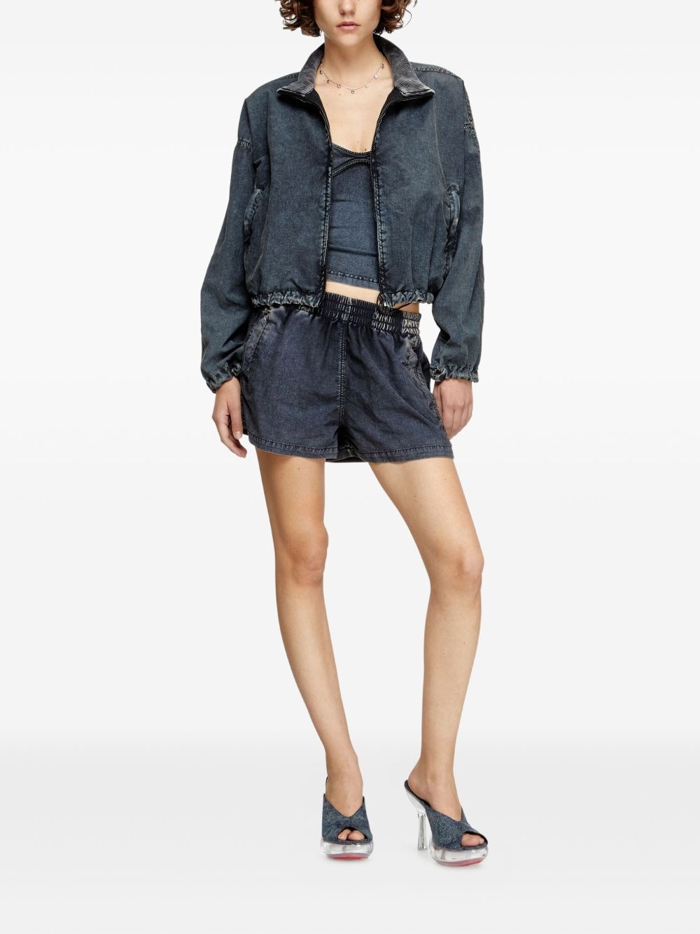 S-Ound elasticated-waistband denim shorts - 2