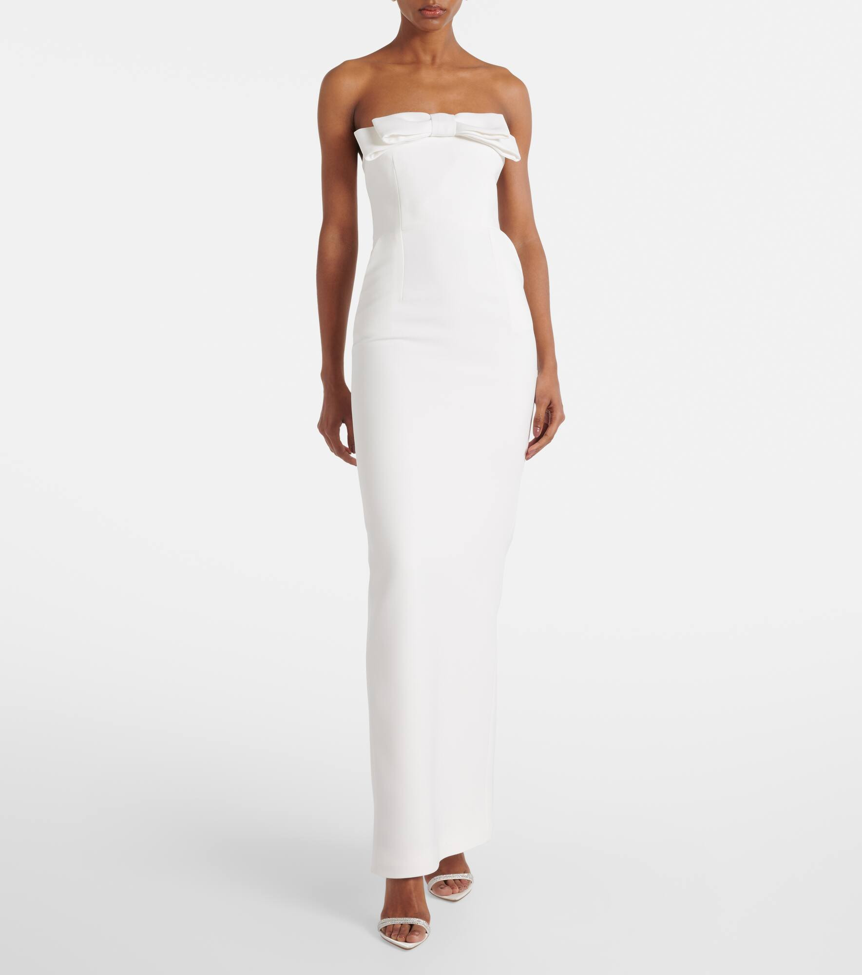 Bridal bow-detail crêpe cocktail dress - 2