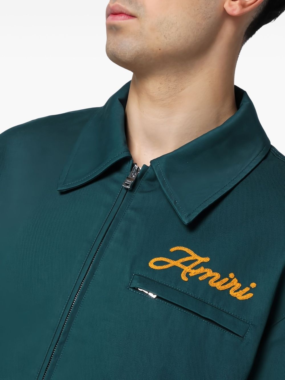 logo-embroidered cotton shirt - 6
