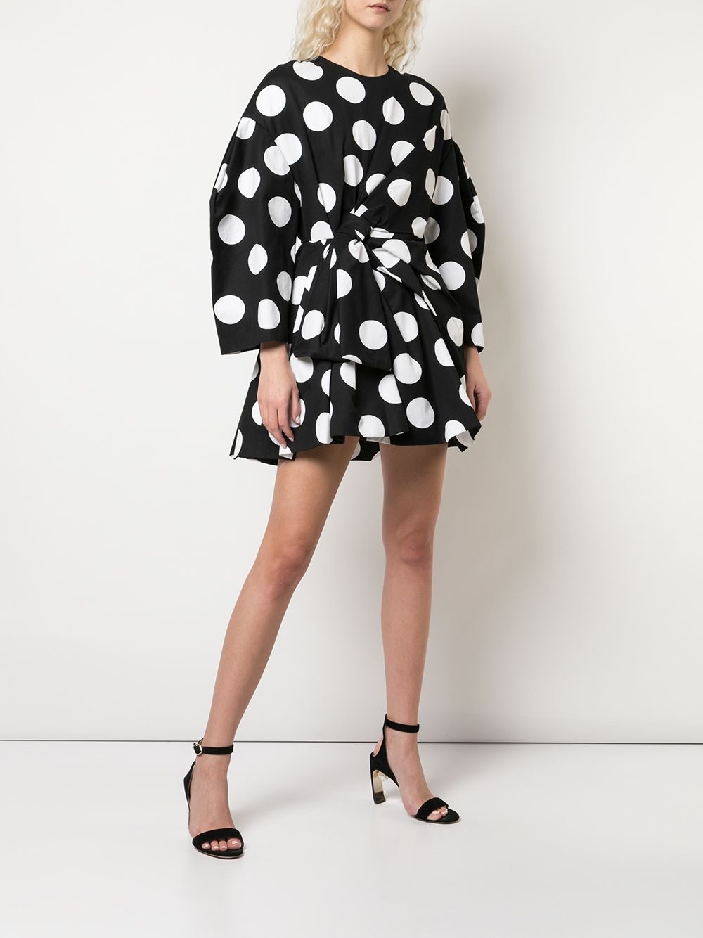 polka dot bow detail dress - 3