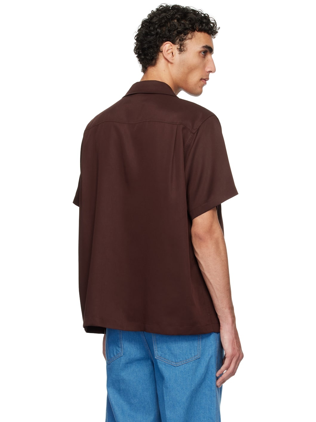 Burgundy Camp Collar Western Club Shirt - 3