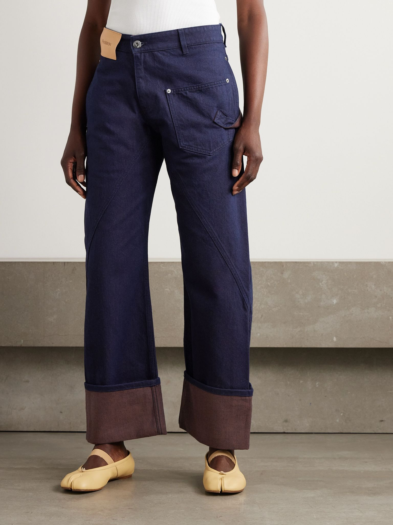Twisted asymmetric high-rise jeans Blue - 3