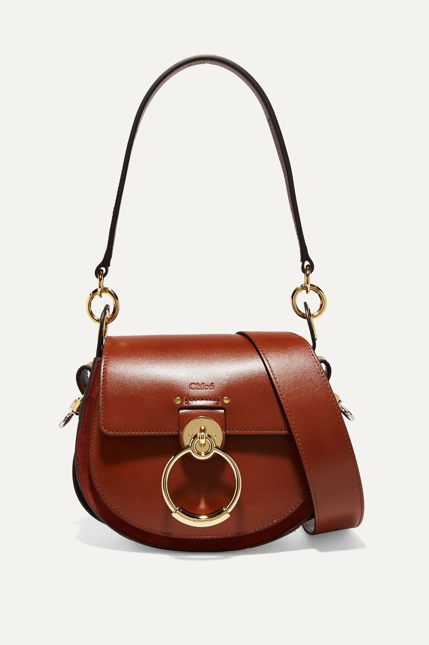 Tess small leather and suede shoulder bag - 1