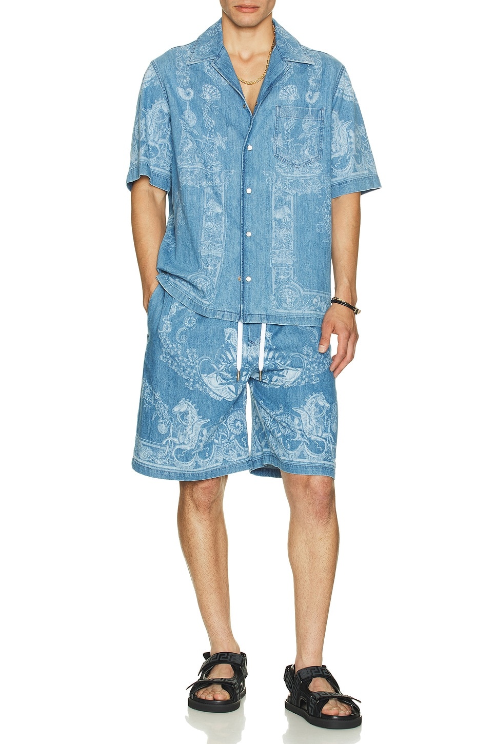 Laser Denim Holiday Print Short - 4