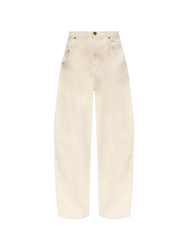 logo patch denim trousers 1