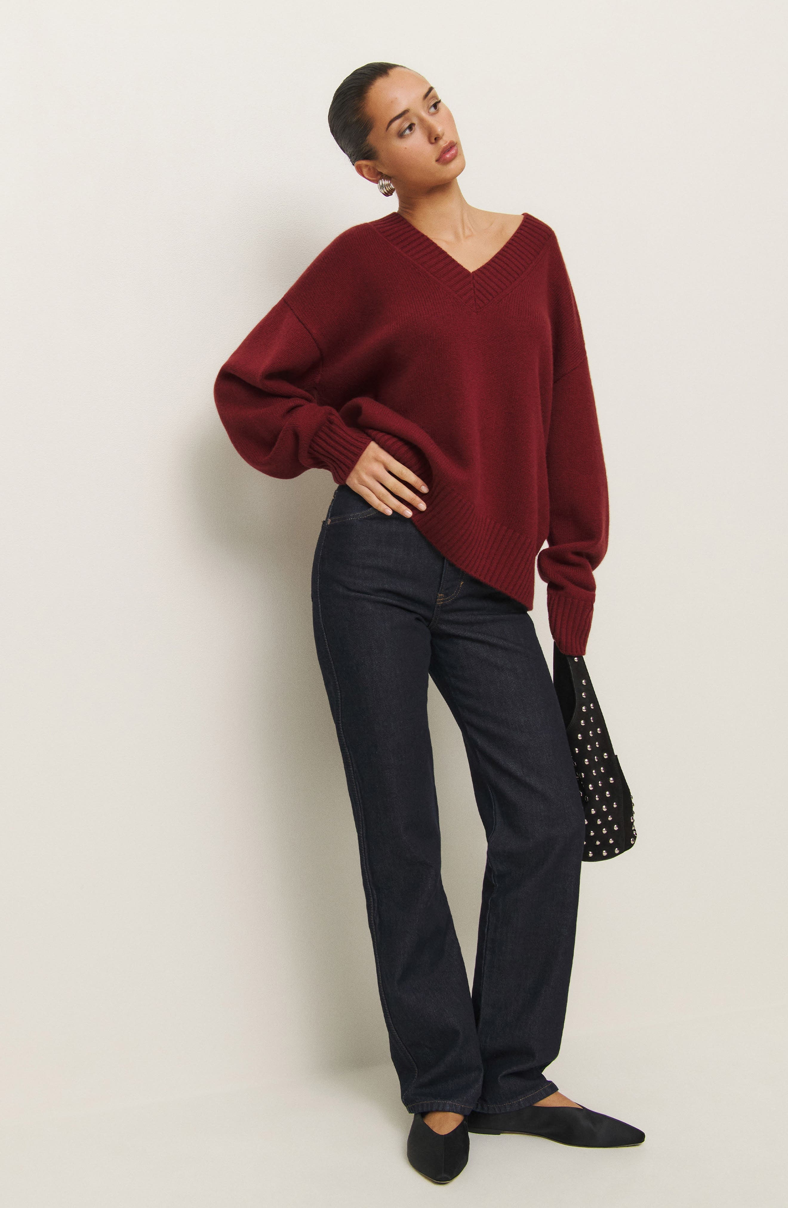 Reformation Jadey Oversize Cashmere Sweater in Chianti at Nordstrom - 2