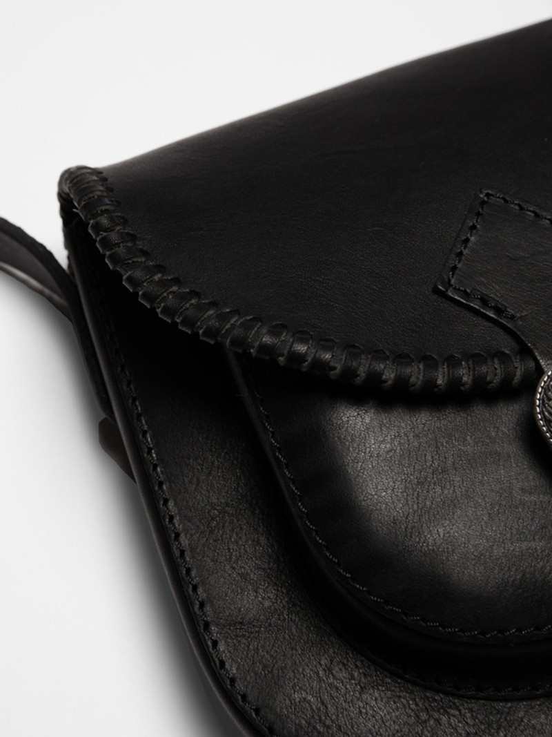Western Leather Saddle Bag Black 6