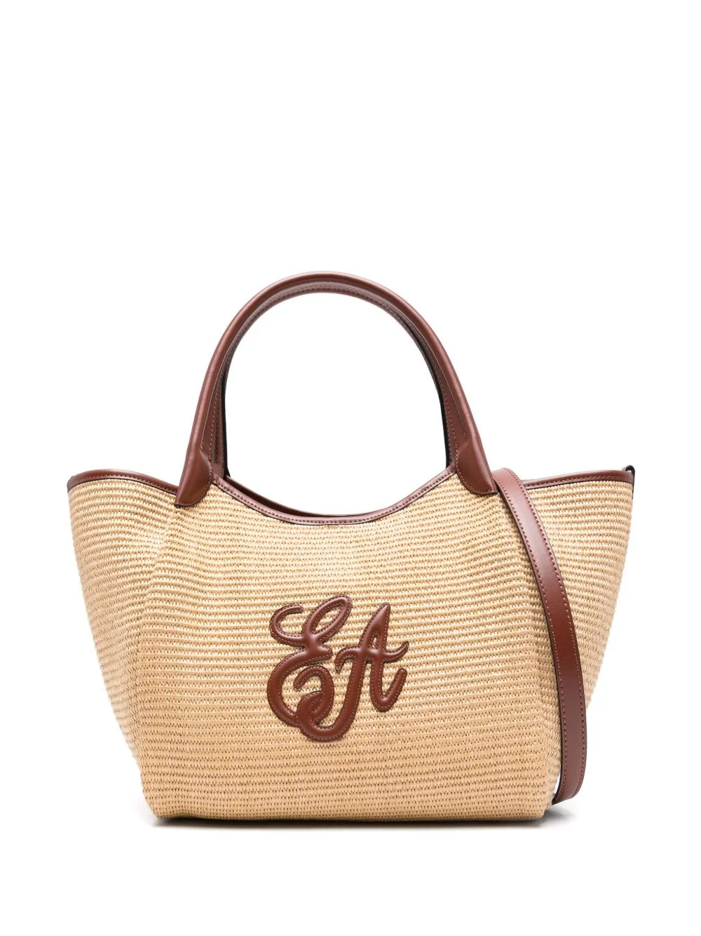 Medium straw tote bag - 1