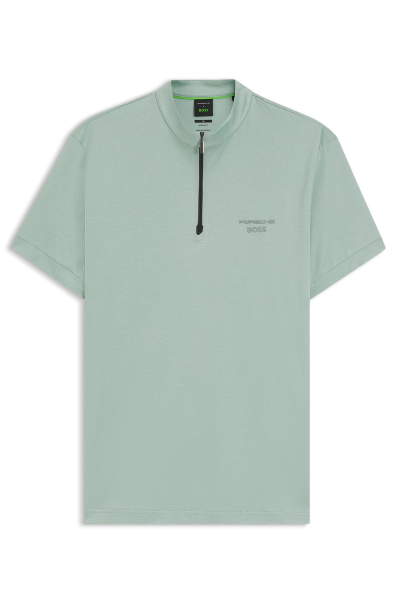 PORSCHE X BOSS ZIPPER-NECK POLO SHIRT IN COTTON 1