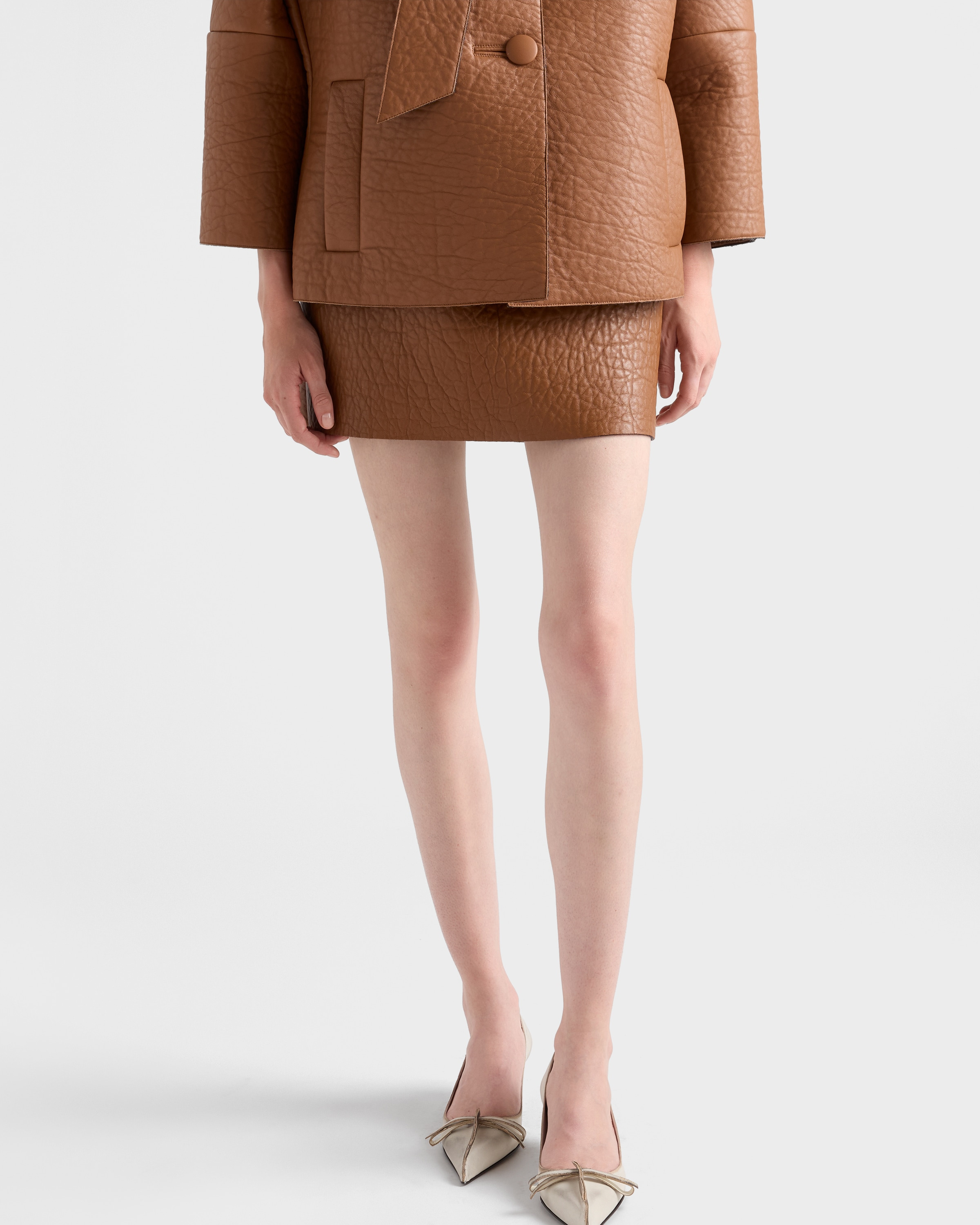 Nappa leather mini skirt - 3