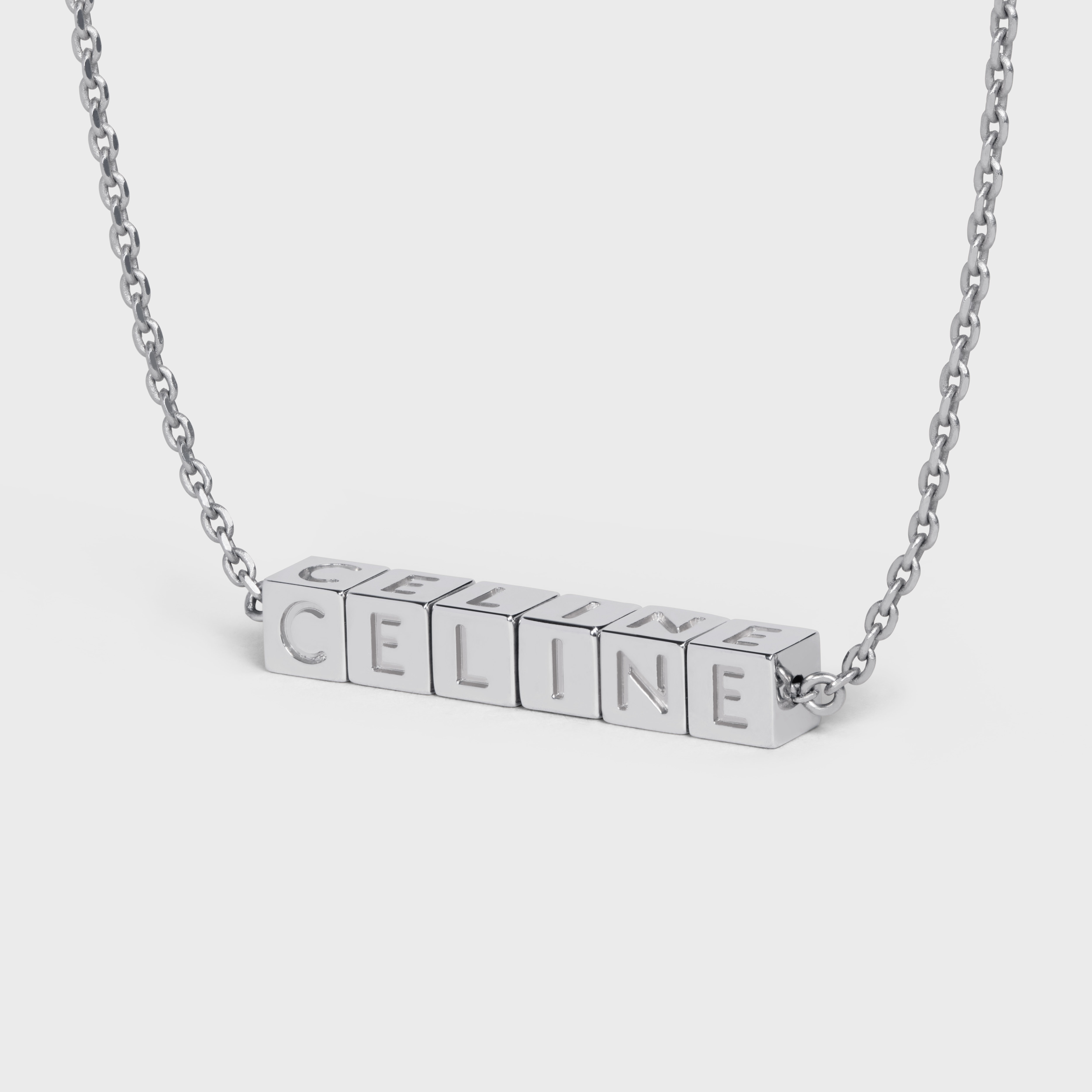 Celine Necklace in Brass with Rhodium Finish - 3