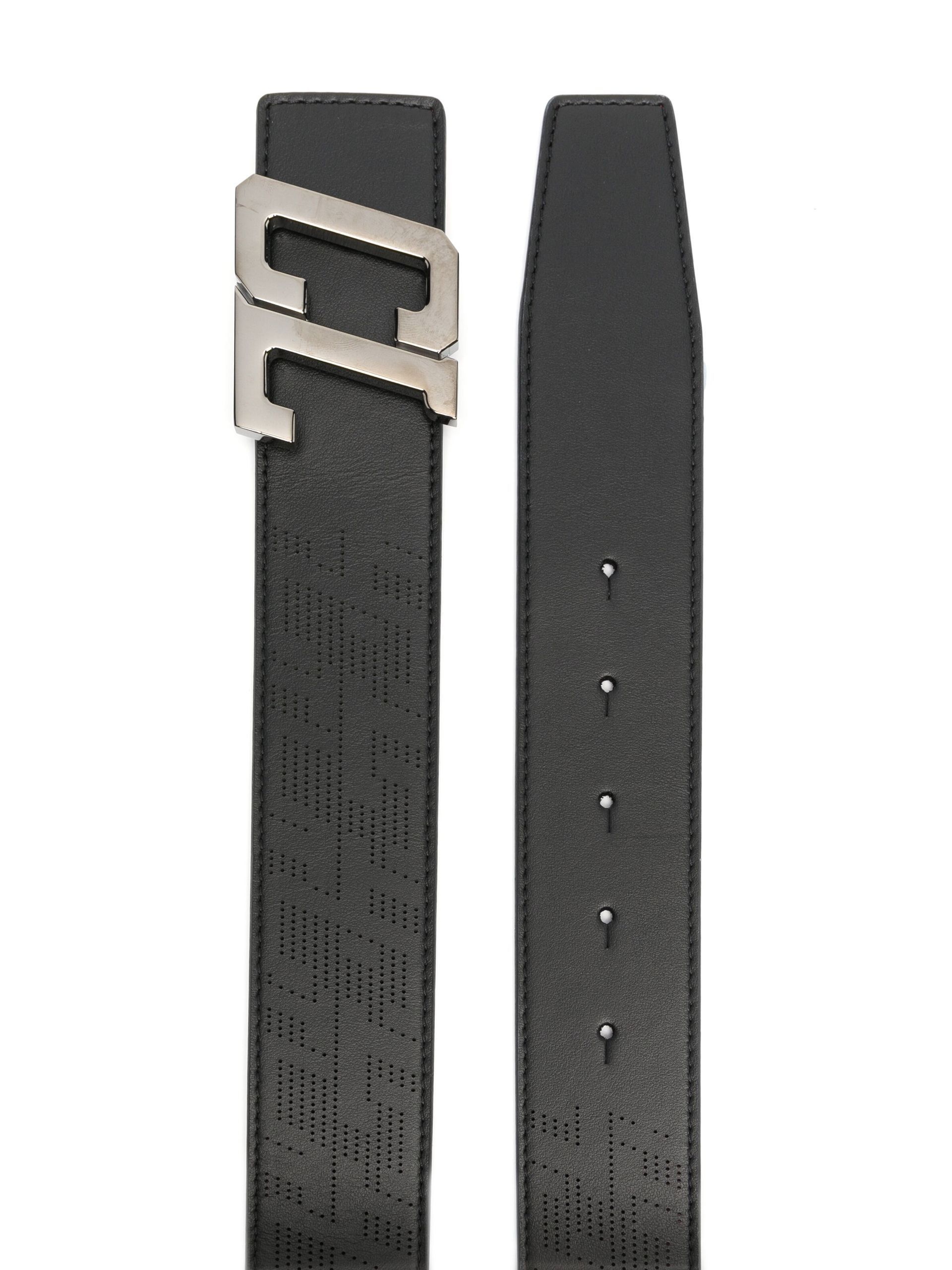 black Happy Rui perforated leather belt - 2