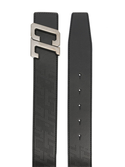 Christian Louboutin black Happy Rui perforated leather belt outlook