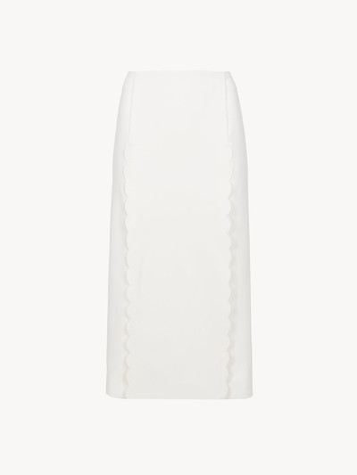 Chloé SCALLOP EMBROIDERED COLUMN SKIRT IN FLUID VISCOSE outlook