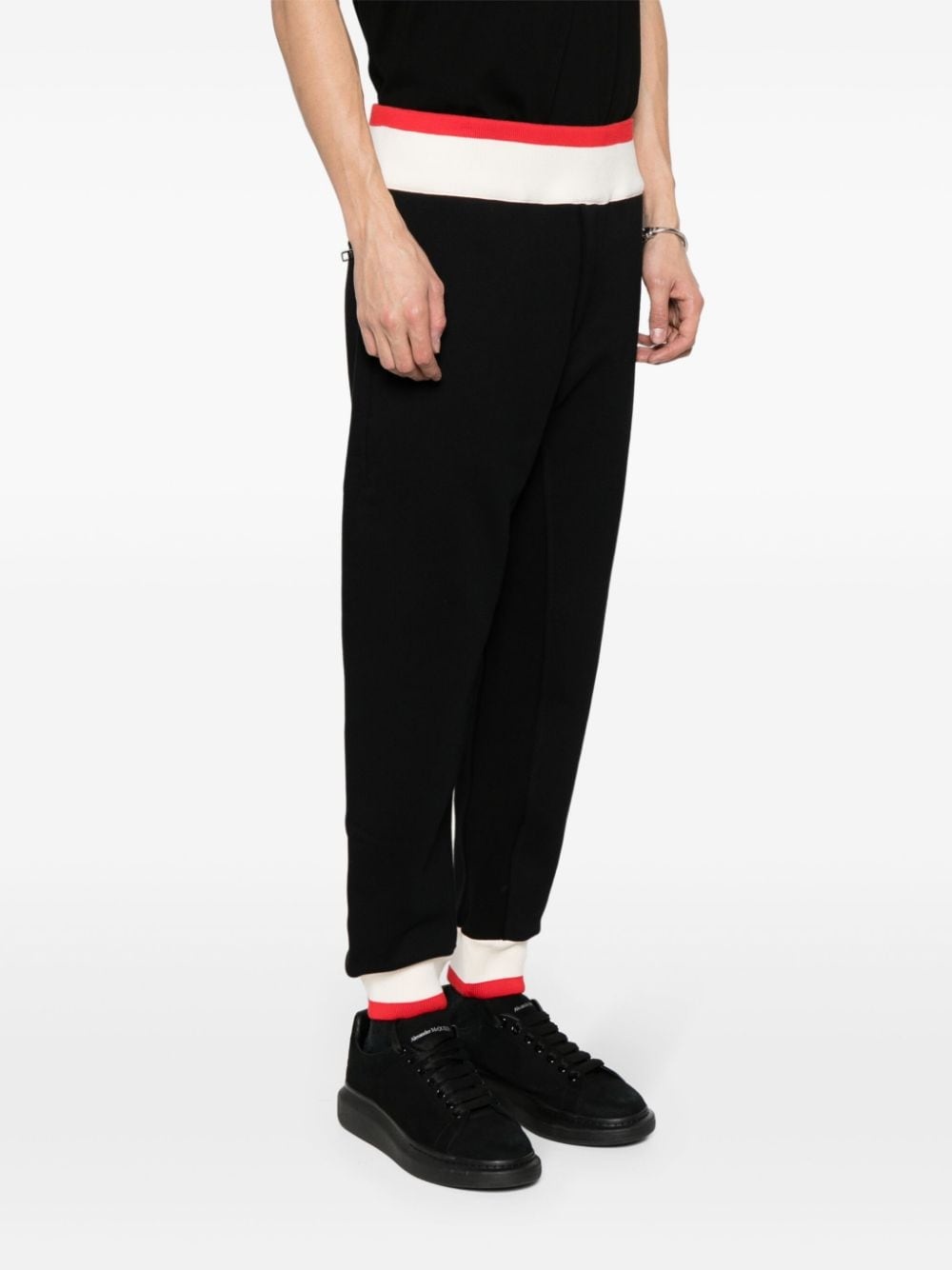 logo-print strap cotton track pants - 3