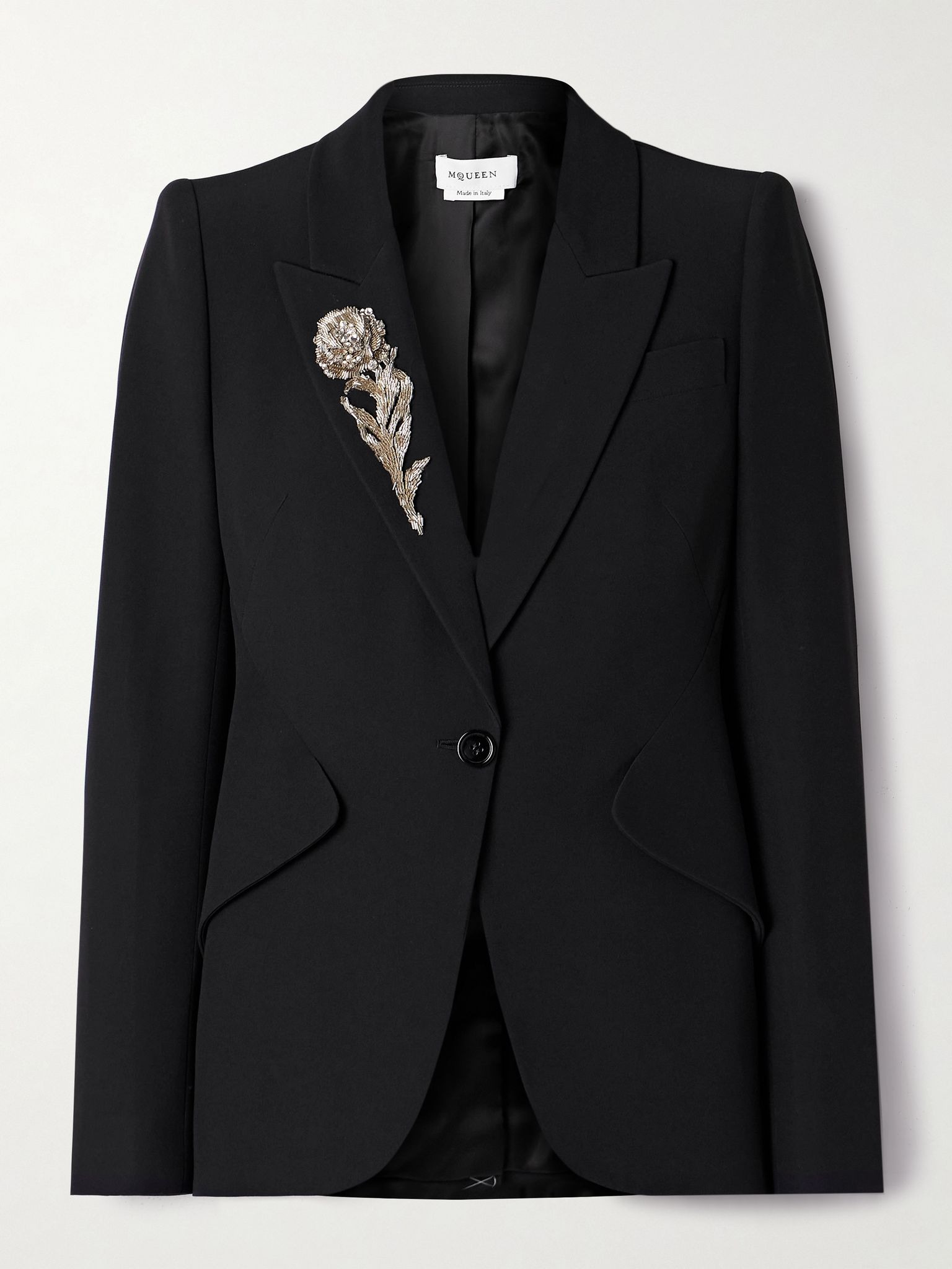 Embellished crepe blazer Black - 1