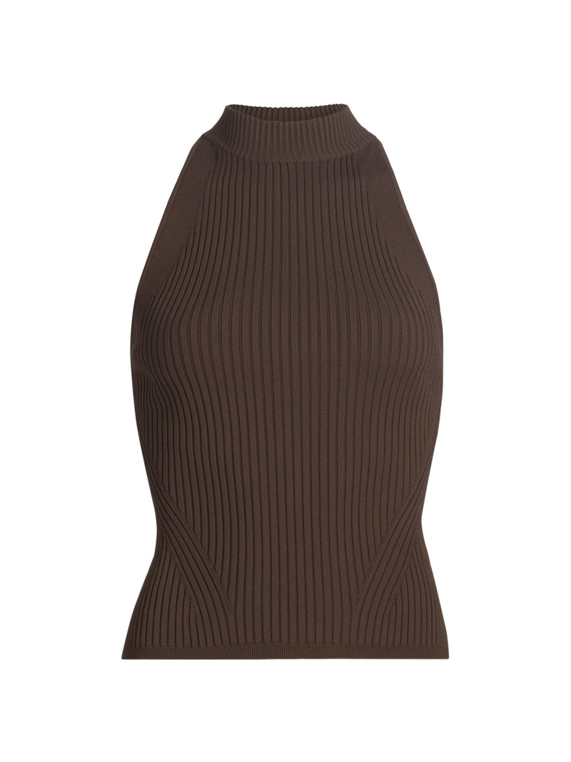 Women's Yuna Rib-Knit Sleeveless Top - Dark Umber 1