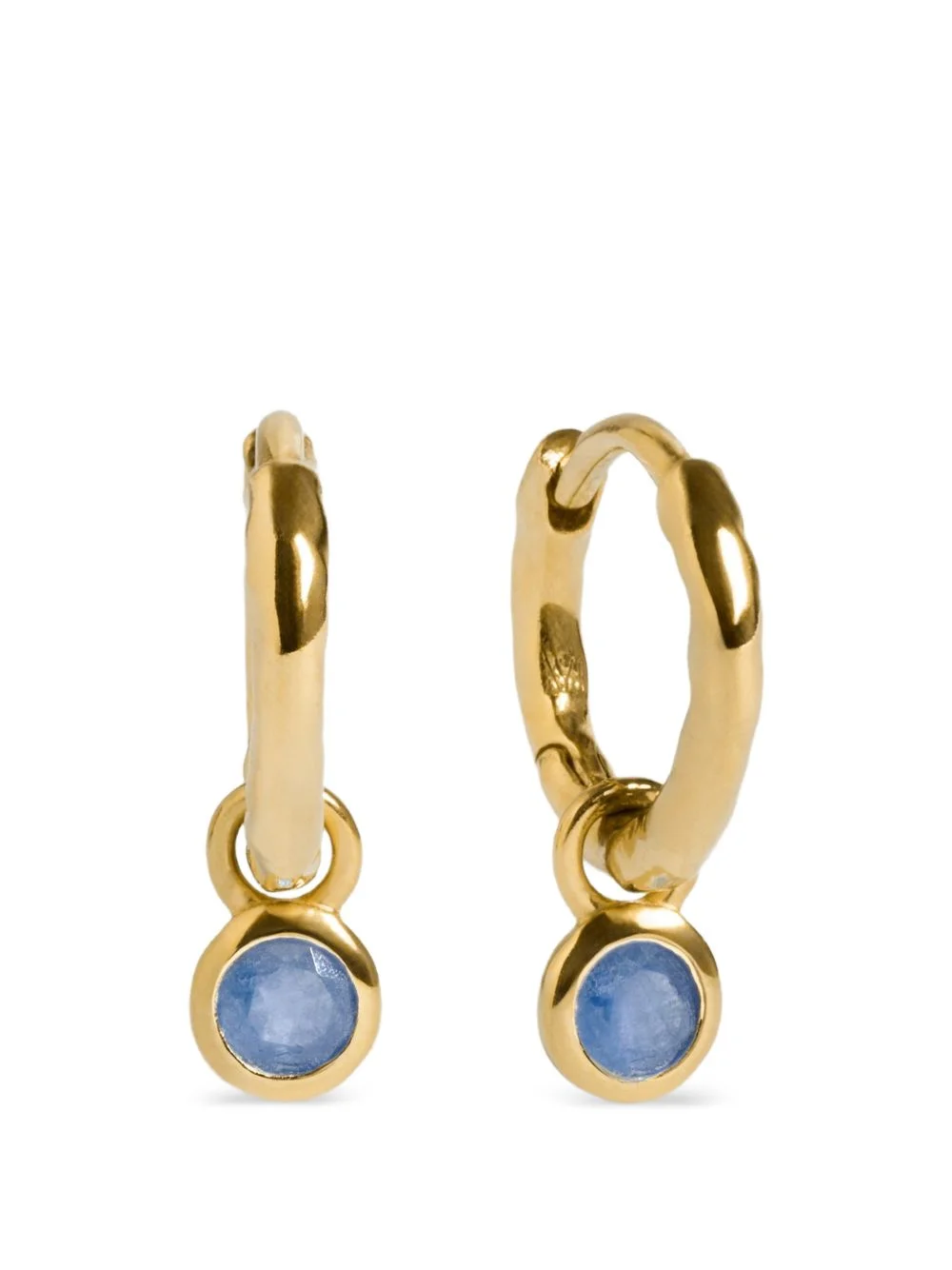 gemstone-pendant hoop earrings - 1