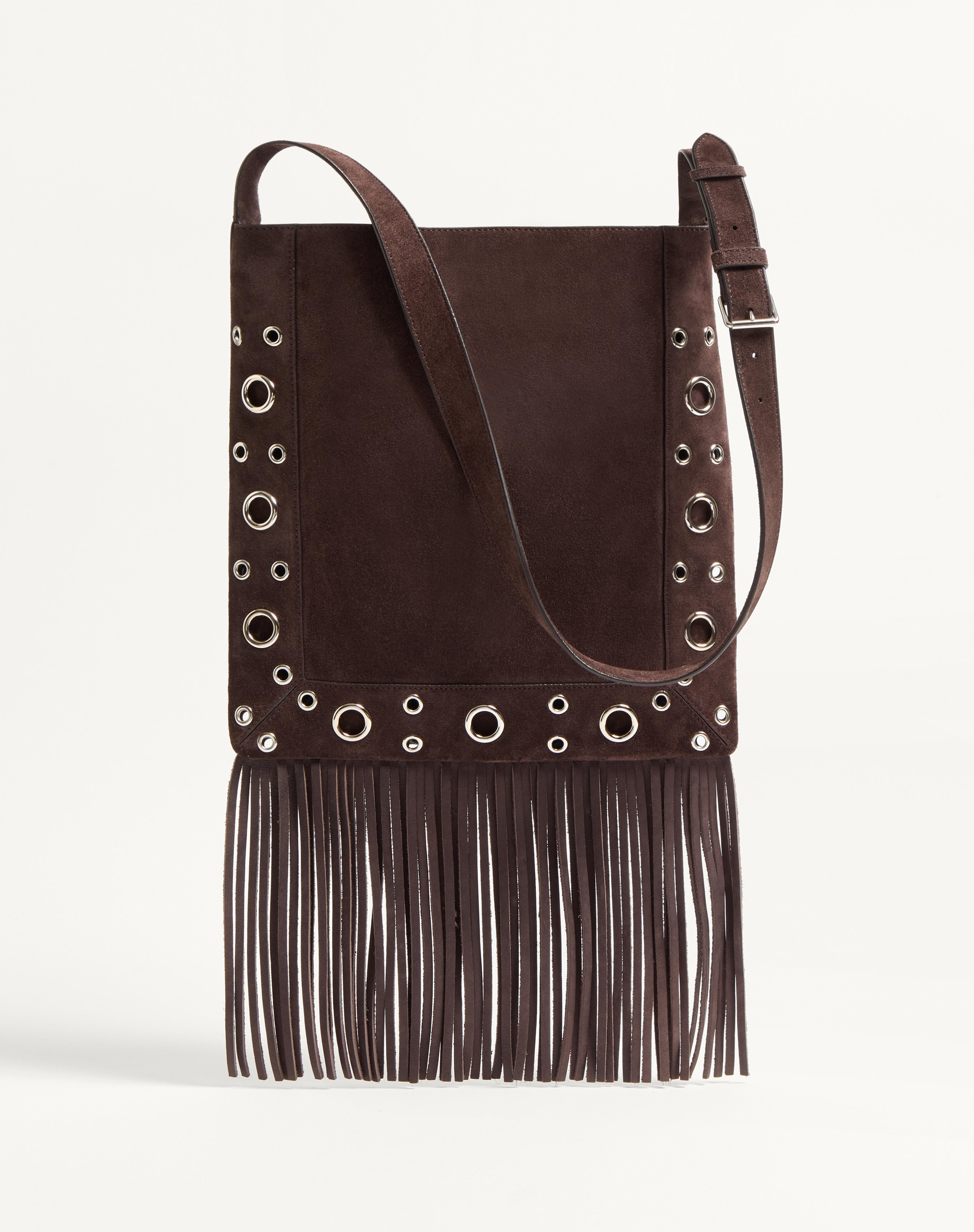 VALENTINO GARAVANI NELLCÔTE SUEDE SHOULDER BAG WITH FRINGES - 5