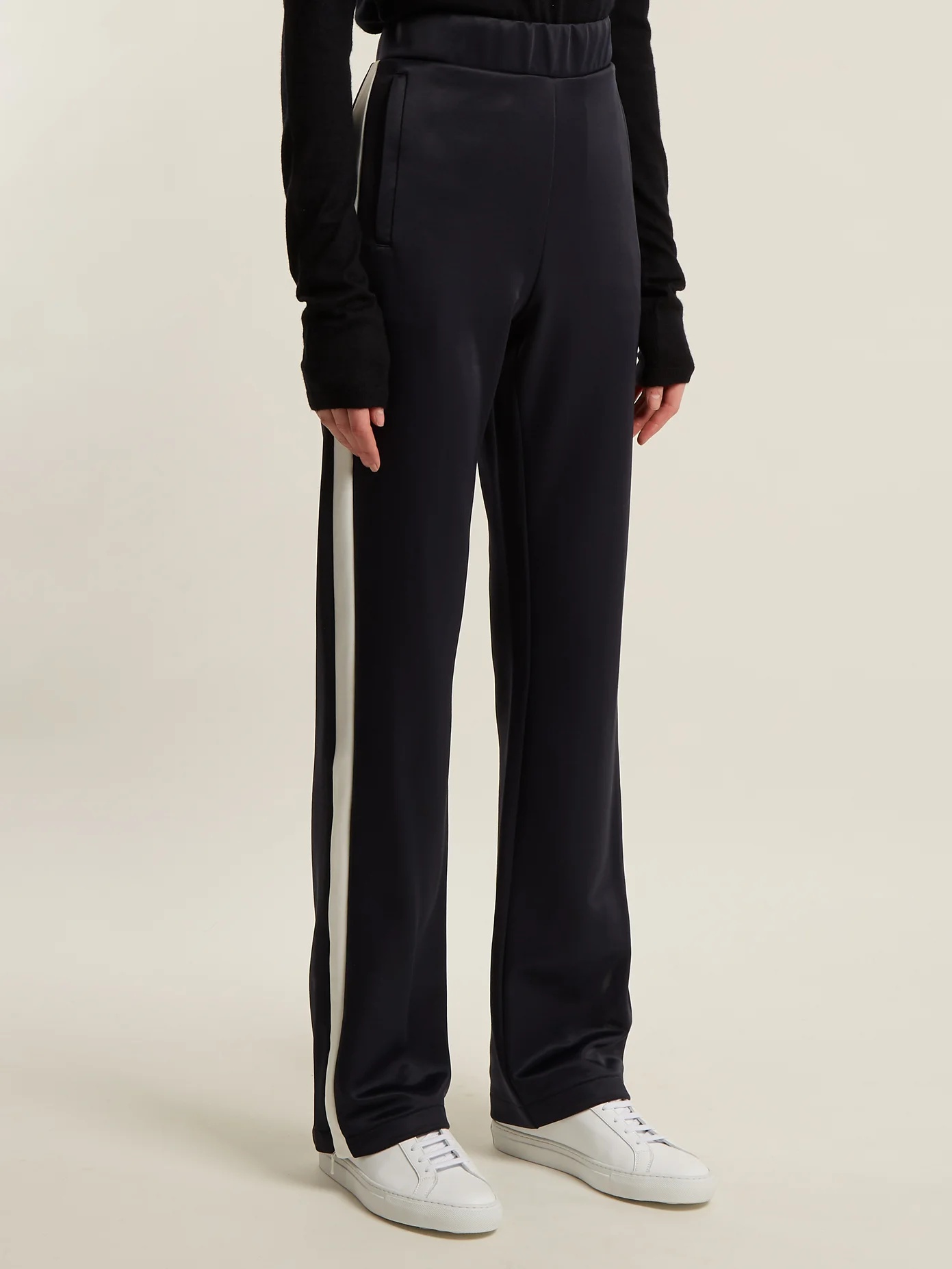 Side-stripe jersey track pants - 4