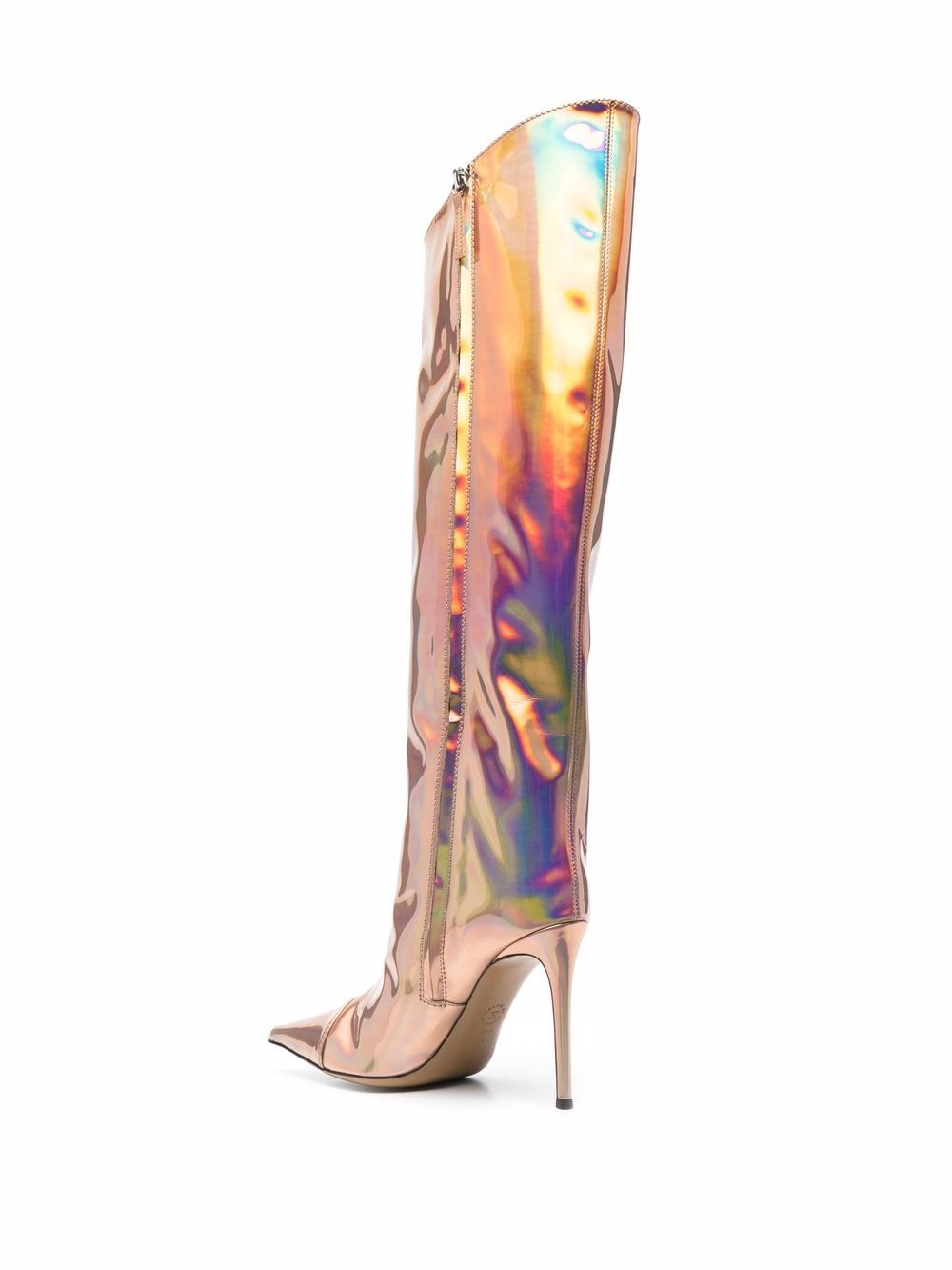 iridescent-effect knee-length boots - 3