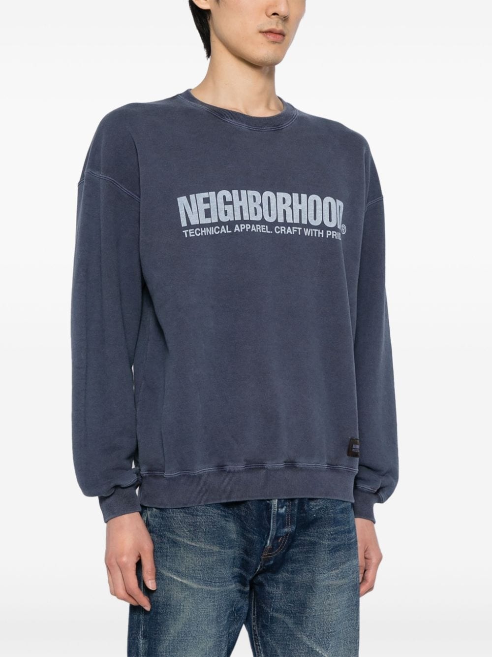 logo-print cotton sweatshirt - 3