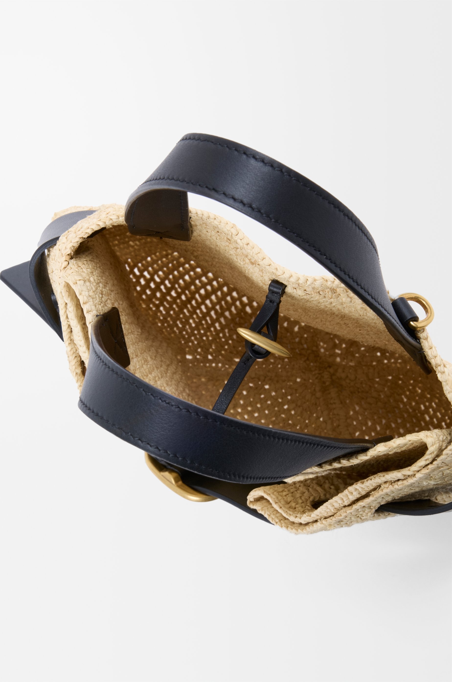 Mini Punch Hole shopper in raffia - 7