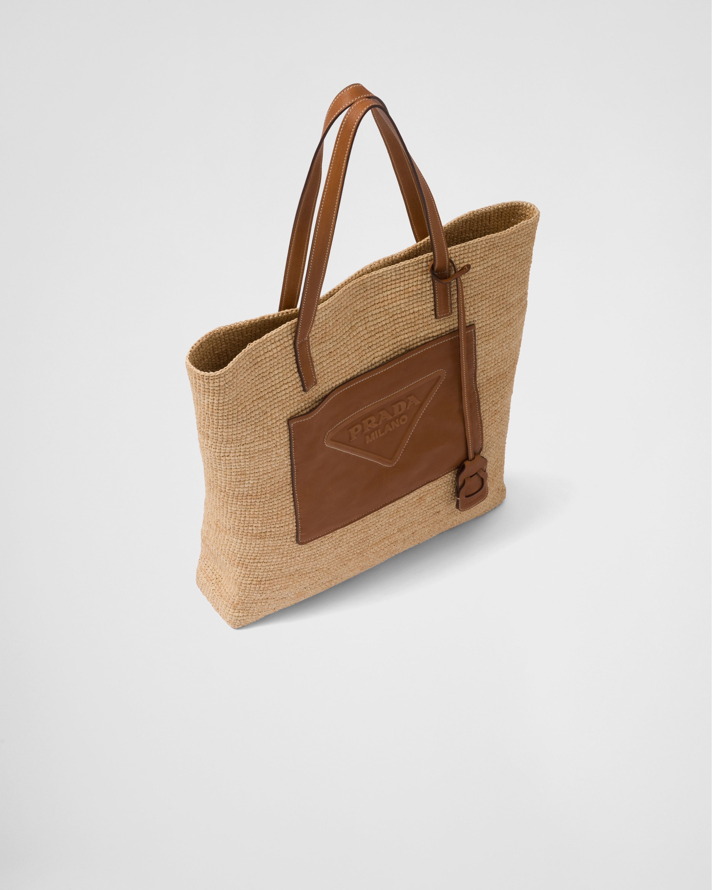 Crochet and leather tote bag - 3