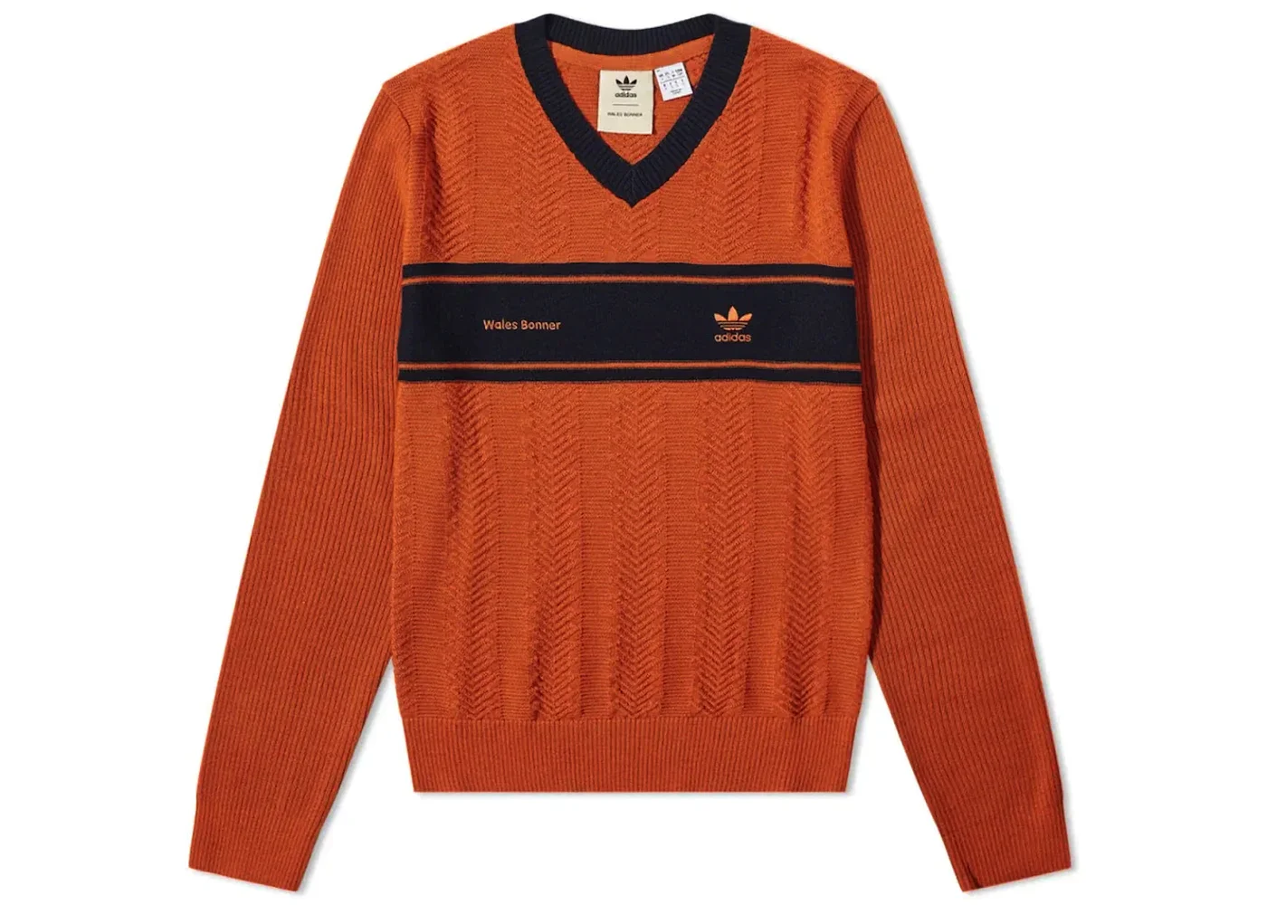 adidas x Wales Bonner Long Sleeve Knit Sweater Orange - 1