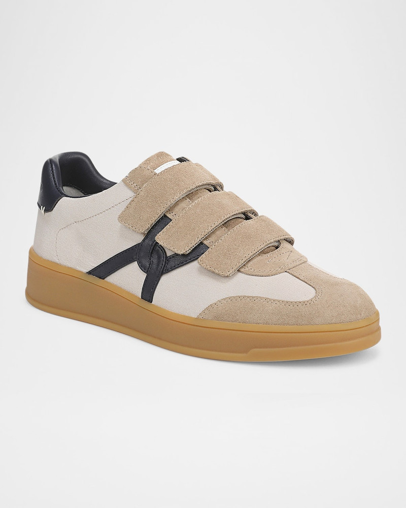 VERONICA BEARD Reagan Mixed Leather Triple-Grip Sneakers outlook