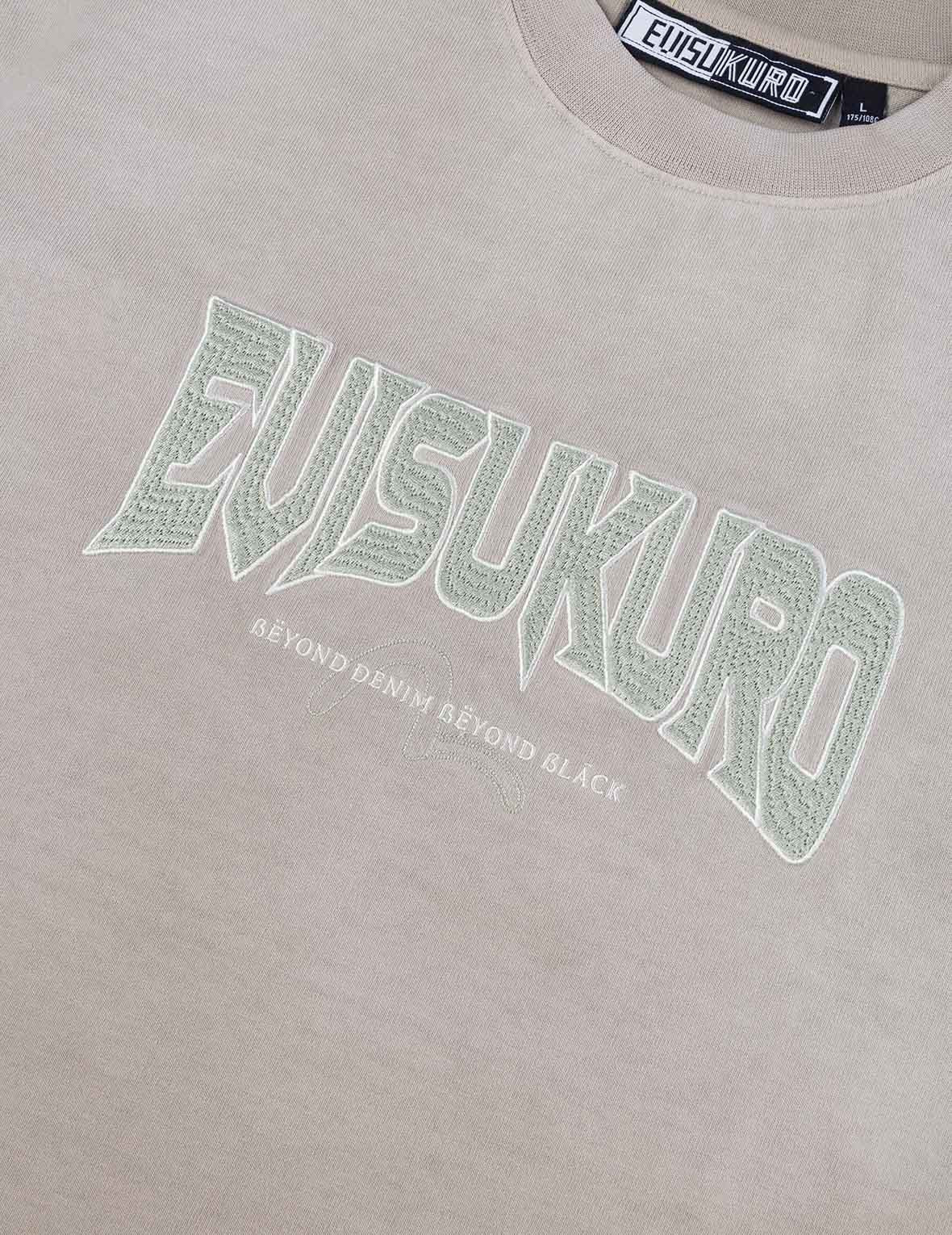 EVISUKURO Waffle Embroidery and Spray Dye Relax Fit T-shirt - 5
