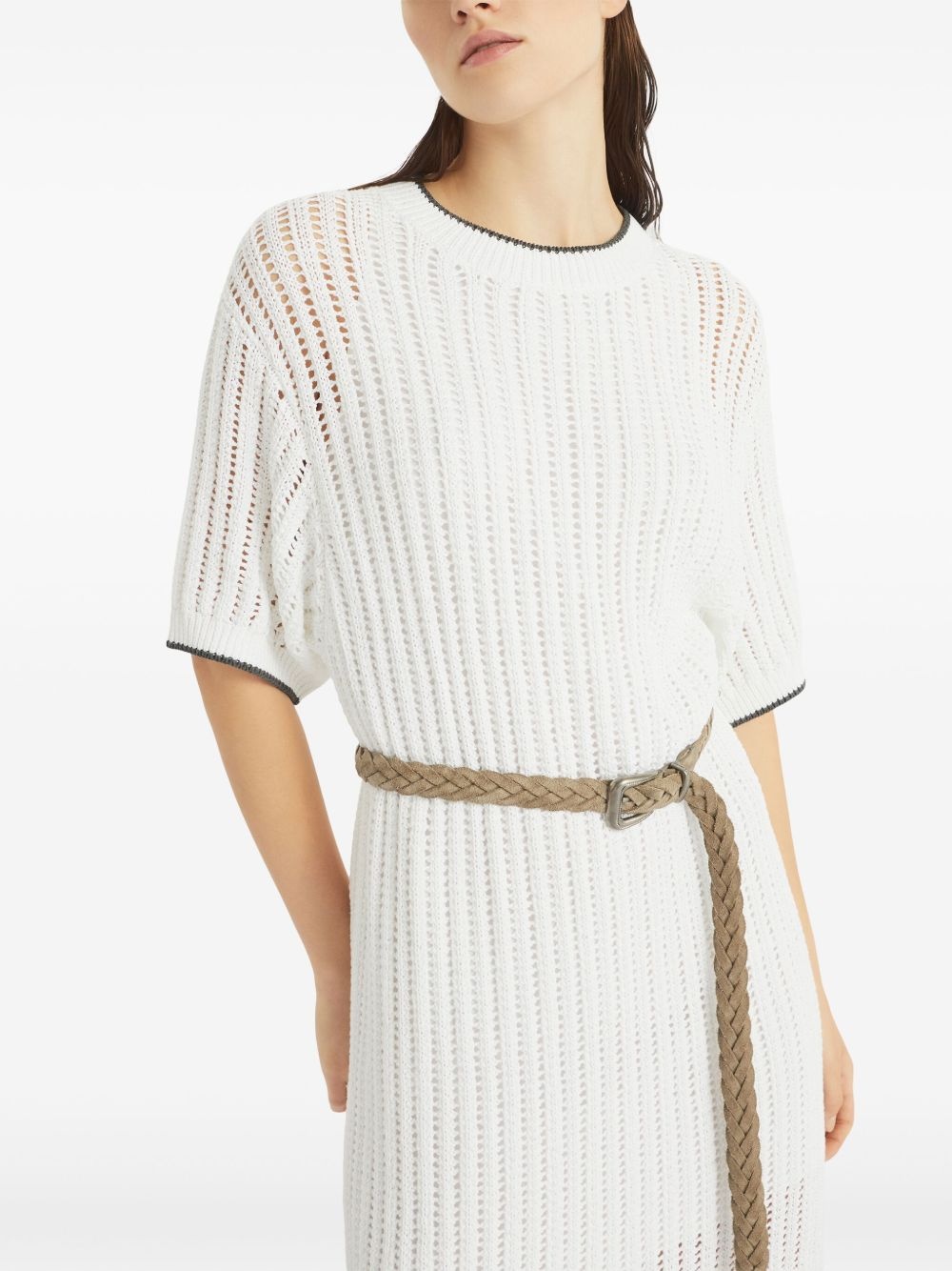 Monili-embellished knitted dress - 6